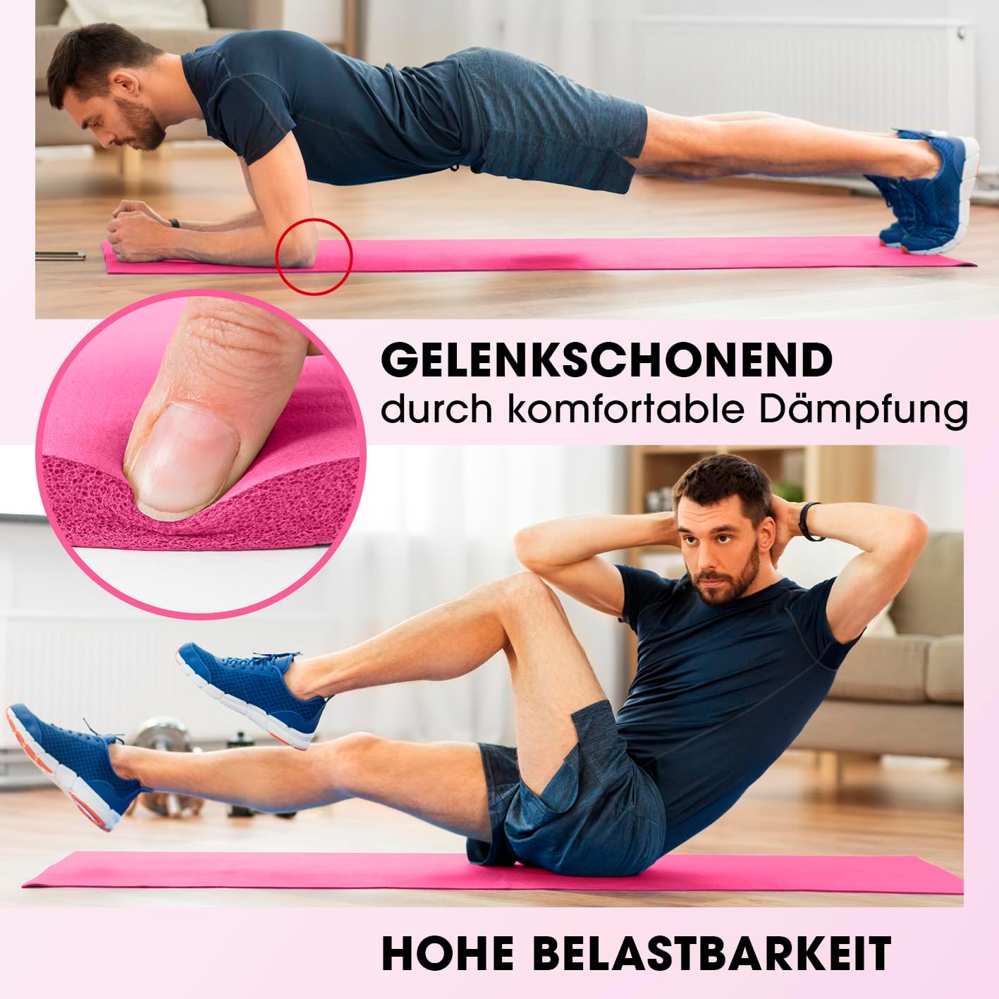 #DoYourFitness Yoga Mat Non-Slip. For Beginners and Advanced Users. Thickness from 0.8 cm to 2 cm. Joint-friendly Gymnastics Mat. 183 cm x 61 cm or XXL 190 cm x 100 cm (Suitable for Indoor/Outdoor)