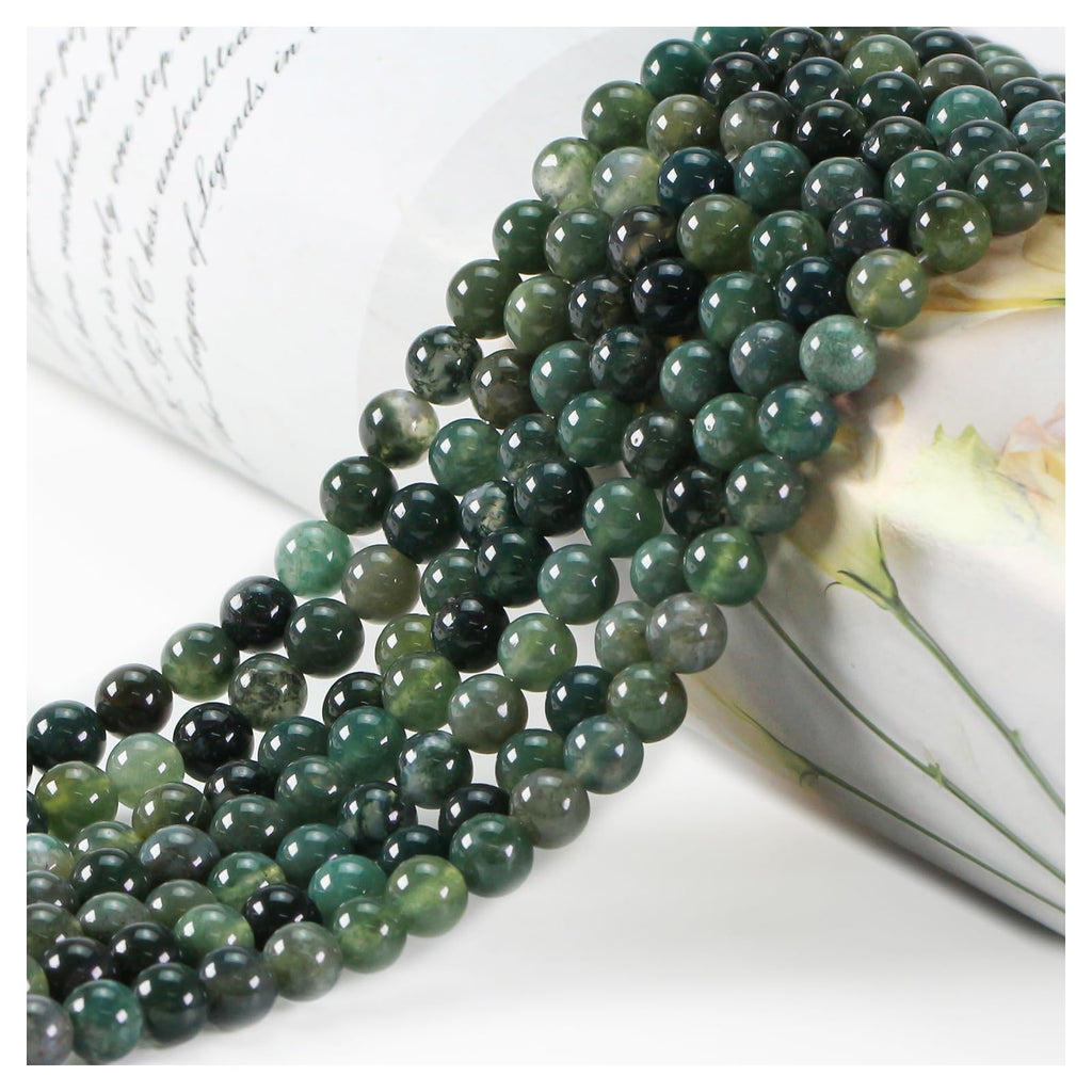 Natural Stone Beads, Gemstone Beads, 45 Pieces, 8 mm, Natural Stone, Unakite Gemstone Beads, Polished Round Gemstones for Threading, Gemstones, Stone Beads for Bracelets, Necklaces, DIY Jewellery,