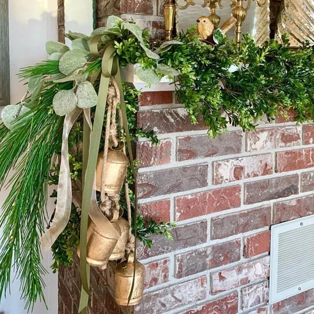 3 Stück Weihnachtskuhglocken, rustikale Harmonie Messingglocken für Dekoration, Kuhglocken Vintage Rustikale Kuhglocken Glocken Seil Wandbehang Riesige Bronze Kuhglocke Rustikale Glocken für