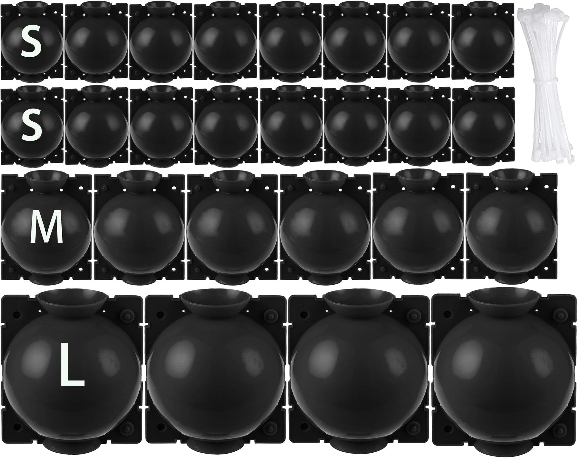 20 Stücke Pflanzenwurzelbox, Pflanzenwurzelgerät Wiederverwendbares Pflanzenwurzelgerät Hochdruck-Vermehrungsball für Bäume Blumen Garten Boden Veredelungsbox, Schwarz-Mittel