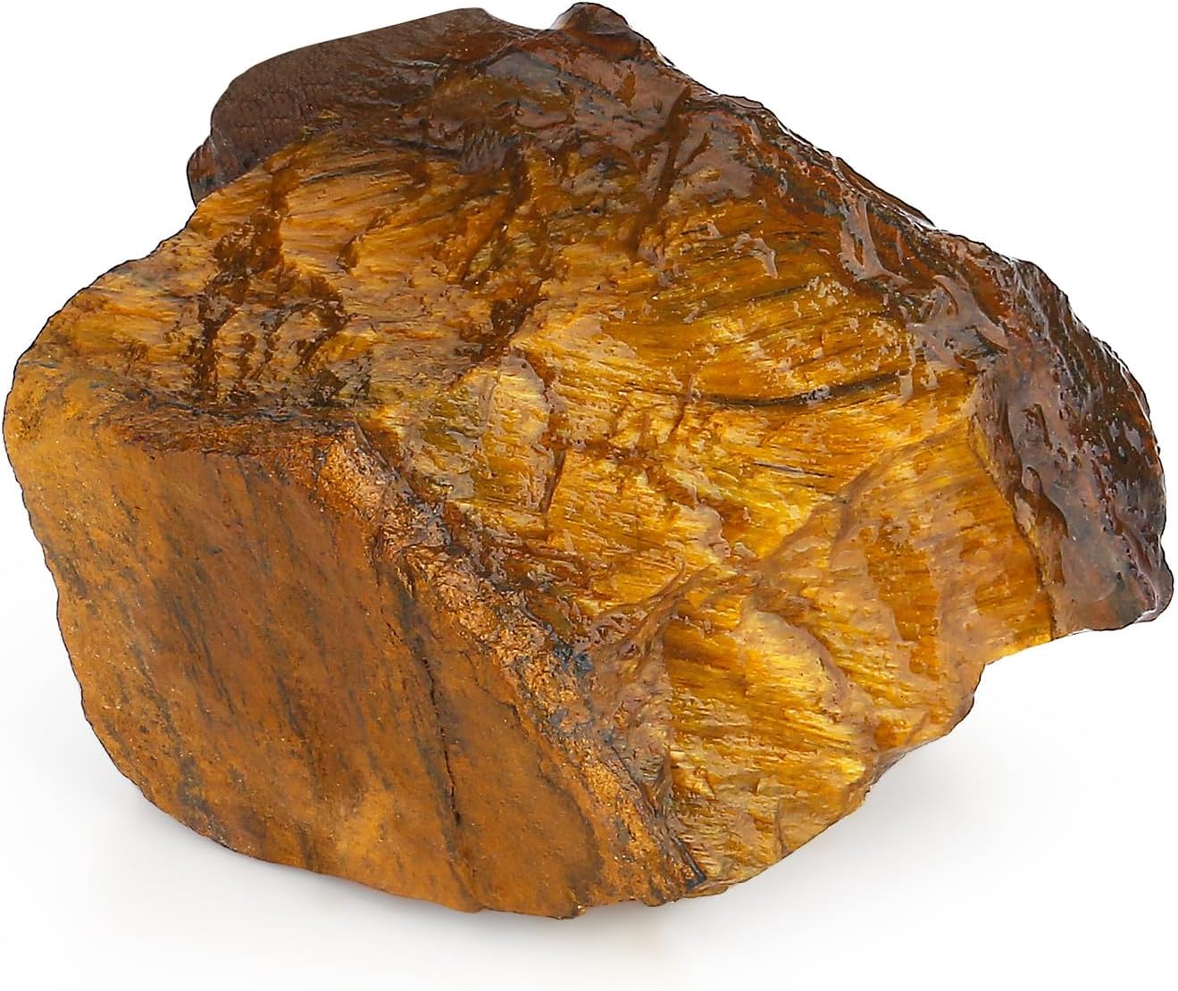 XIANNVXI Tigerauge Große Rohstein Kristalle Tigerauge Stein Echt Premium Wasserstein Naturstein 4.5–5.5 cm,1PC