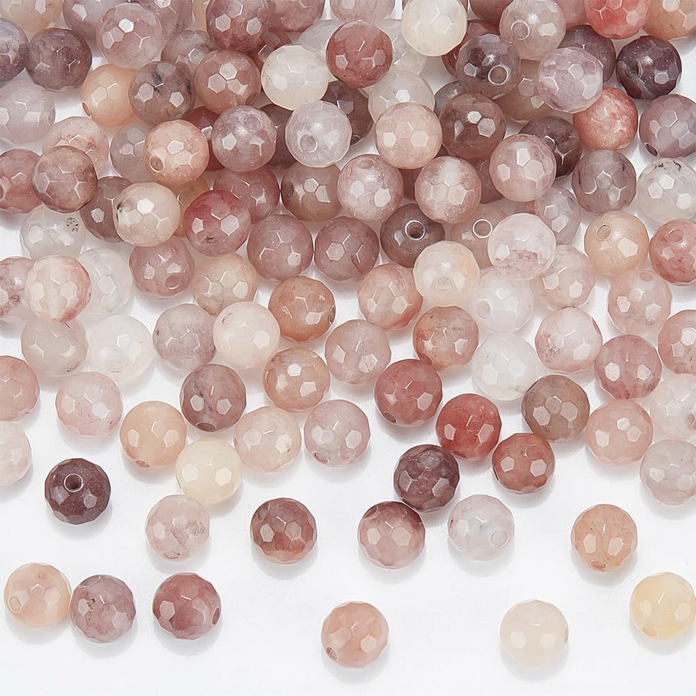 NBEADS Gemstone Beads Kunzite Beads Grade AB Round Natural Beads for Jewellery Making 1 Strand of 49 Pieces 8 mm