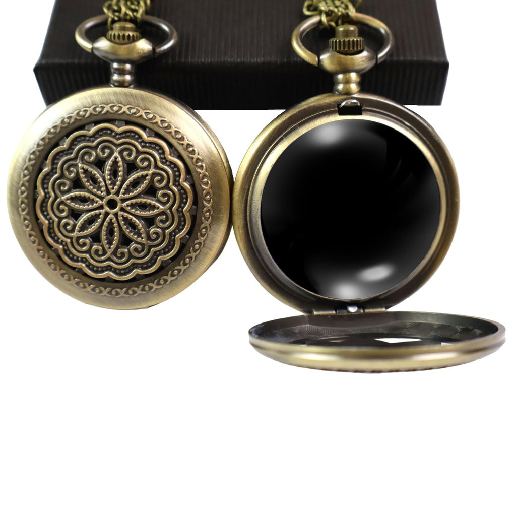 Black Obsidian Scrying Mirror, Obsidian Feng Shui Mirror, Witches Mirror Presents, Witchcraft kit Divination Tools (Pocket Watch-4)