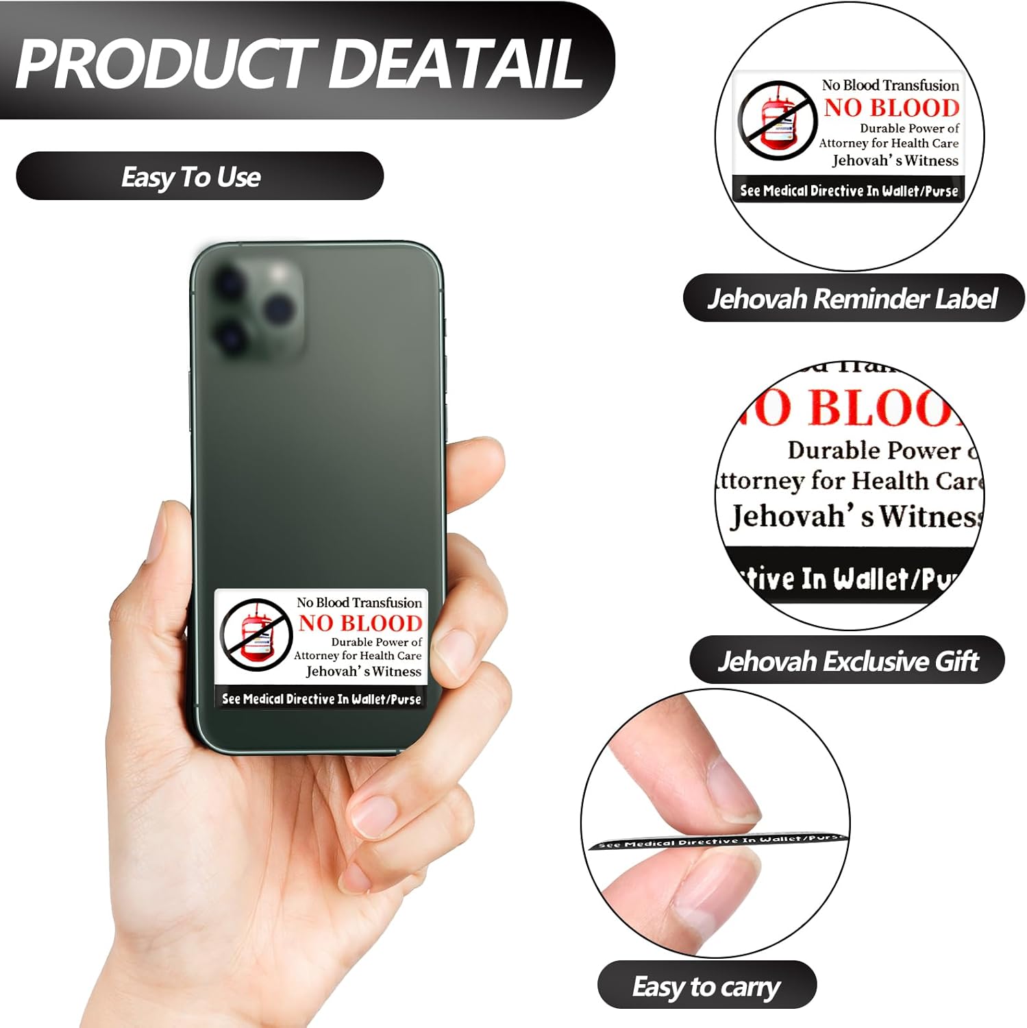 Pack of 50 Jehovah's Witness No Blood Stickers JW No Blood Transfusion Stickers JW Meeting Accessories from Mobile Phone Ministry Supplies Sticker Gifts for JW.org Pioneer Convention Children Women