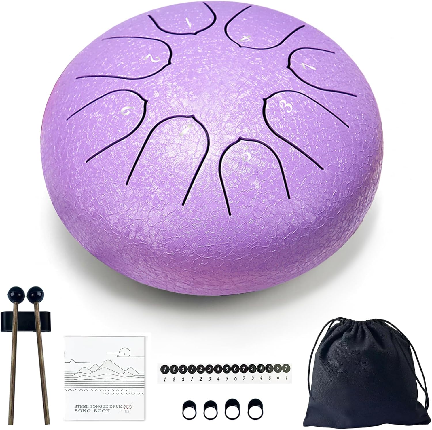 TUOKING Steel Tongue Drum 6 Inch 8 Notes D Major Rain Drum for Outside