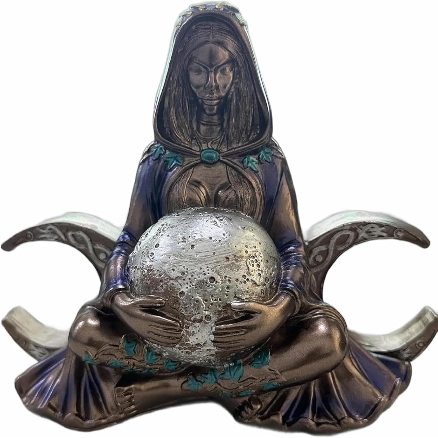 Gaia-Skulptur für Altar, Mondgöttin aus Kunstharz, umweltfreundliche Dekoration für Zuhause und Büro, Meditationsgeschenke für Erdliebhaber (lila)