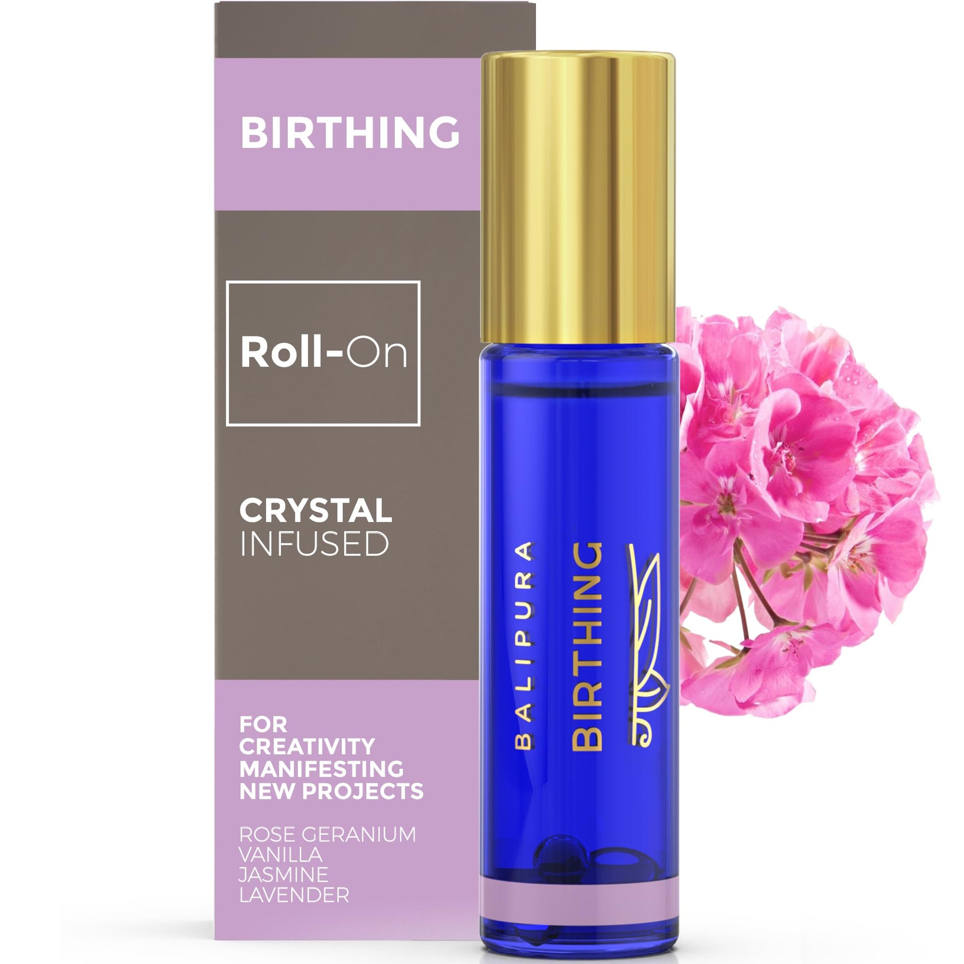 BALIPURA – Roll-On mit ätherischem Vanilleöl und positiven Energie-Chakren – Mischung aus natürlichen ätherischen Ölen, spirituelles Geschenk, Roll-On mit Heilkristallen