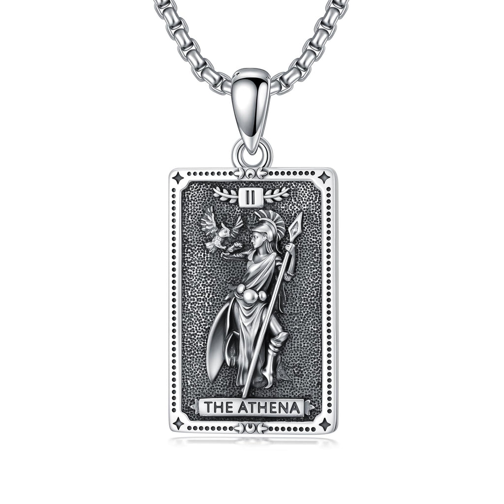ROMANTICWORK Göttinnen Halskette für Damen 925 Sterling Silber Tarotkarten Anhänger Hekate/Athena/Artemis/Lilith/Medusa Kette Schmuck aus der griechischen Mythologie Geschenk für Weihnachten