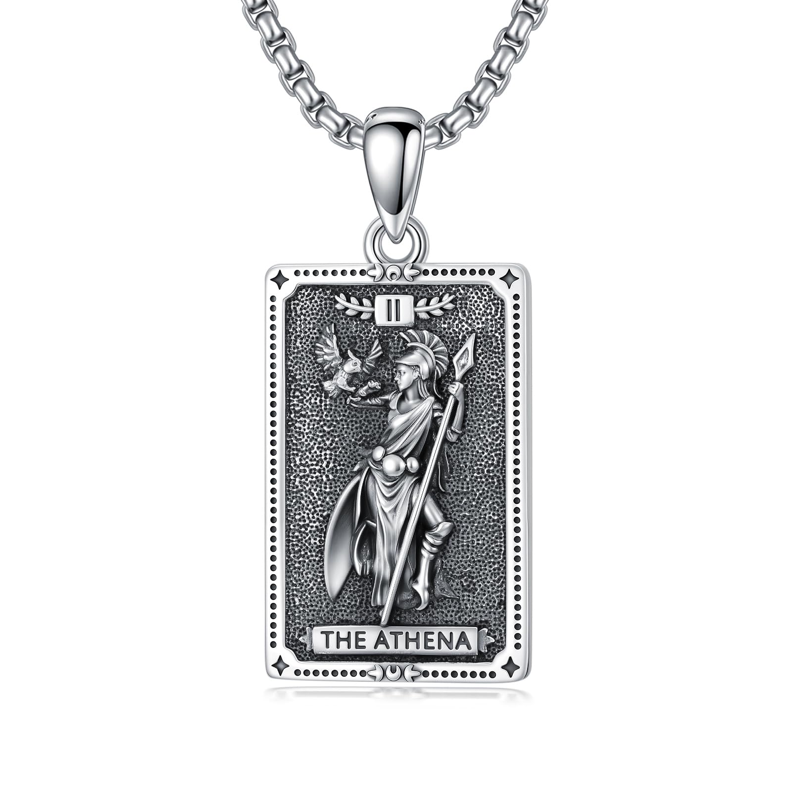 ROMANTICWORK Göttinnen Halskette für Damen 925 Sterling Silber Tarotkarten Anhänger Hekate/Athena/Artemis/Lilith/Medusa Kette Schmuck aus der griechischen Mythologie Geschenk für Weihnachten