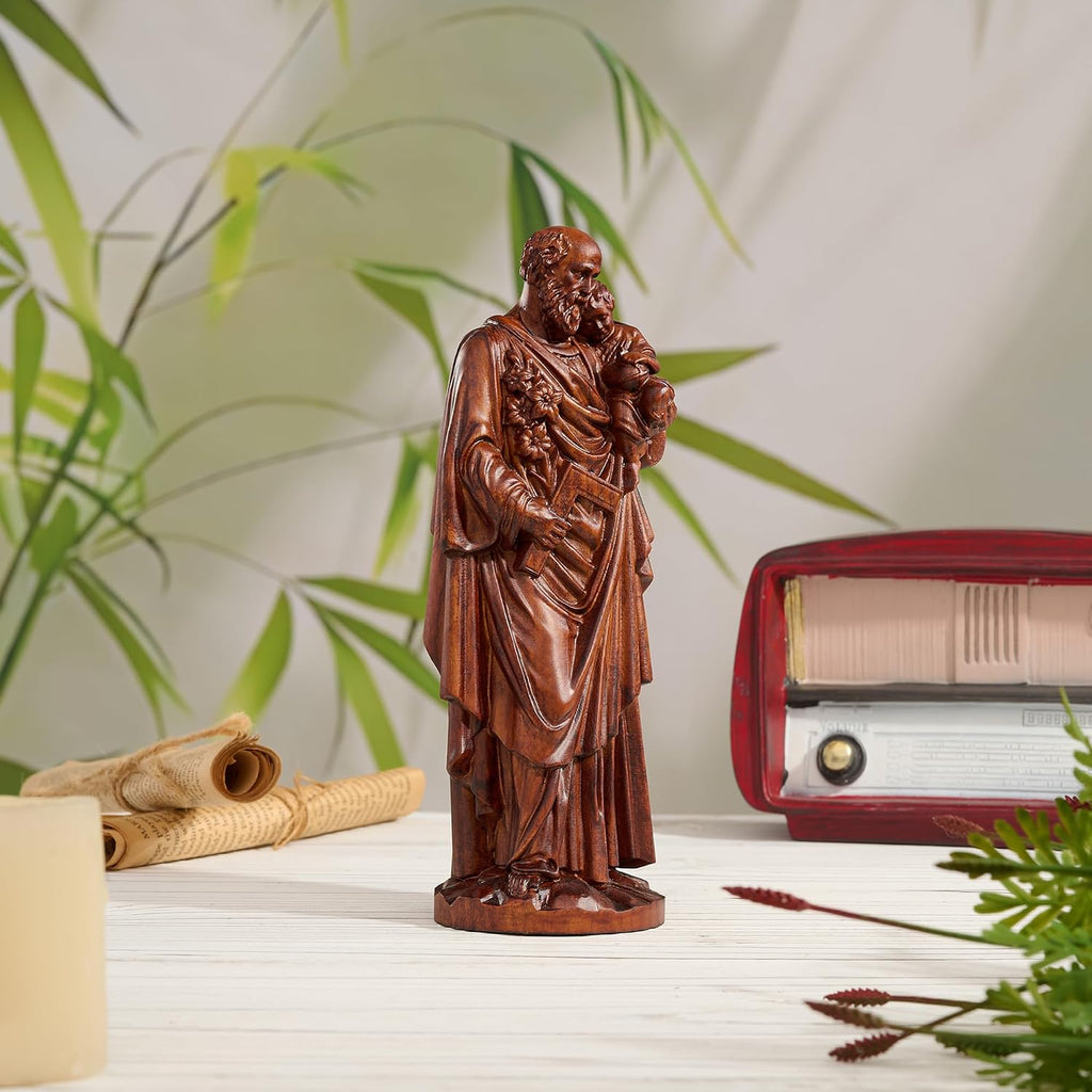 BGCarvedGrace St.Joseph Holding Baby Jesus Statue