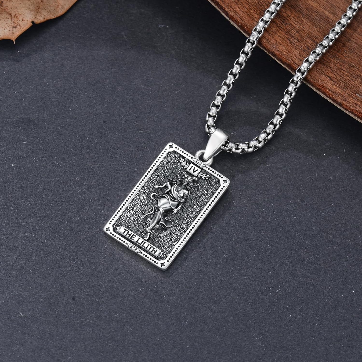 ROMANTICWORK Göttinnen Halskette für Damen 925 Sterling Silber Tarotkarten Anhänger Hekate/Athena/Artemis/Lilith/Medusa Kette Schmuck aus der griechischen Mythologie Geschenk für Weihnachten