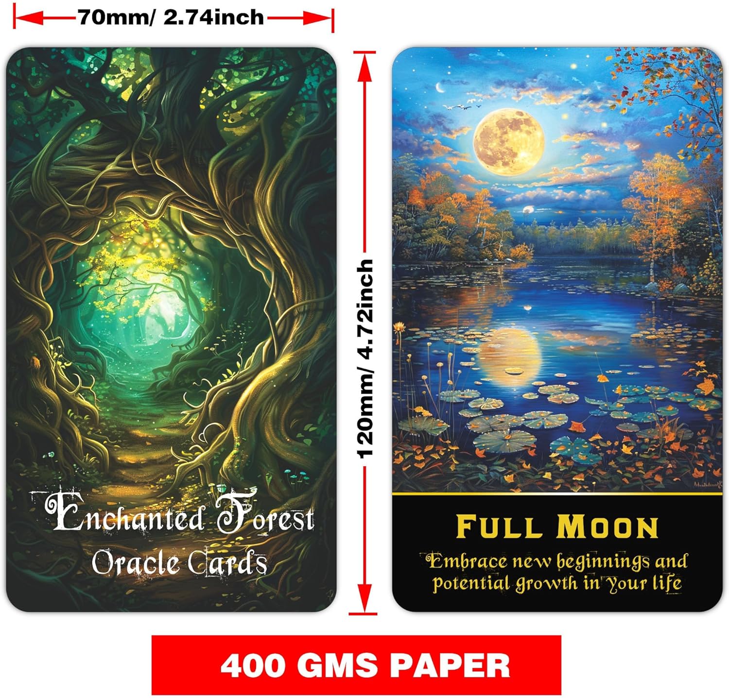 QCFQCF Enchanted Forest Oracle Deck, Orakelkarten für Anfänger, Entdecken Sie mystische Weisheit und Naturgeheimnisse für spirituelle Führung und Transformation