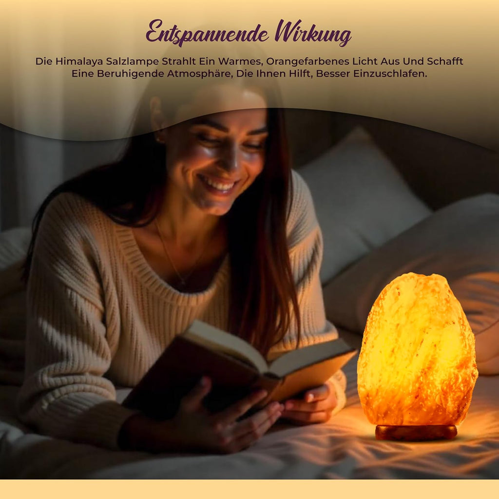 Heimtex Himalaya Salt Lamp - Natural Shape Salt Crystal Lamp from the Salt Range - 4-7 kg Salt Lamp with Cable and Replaceable Light Bulb Made of Pure Salt Stone