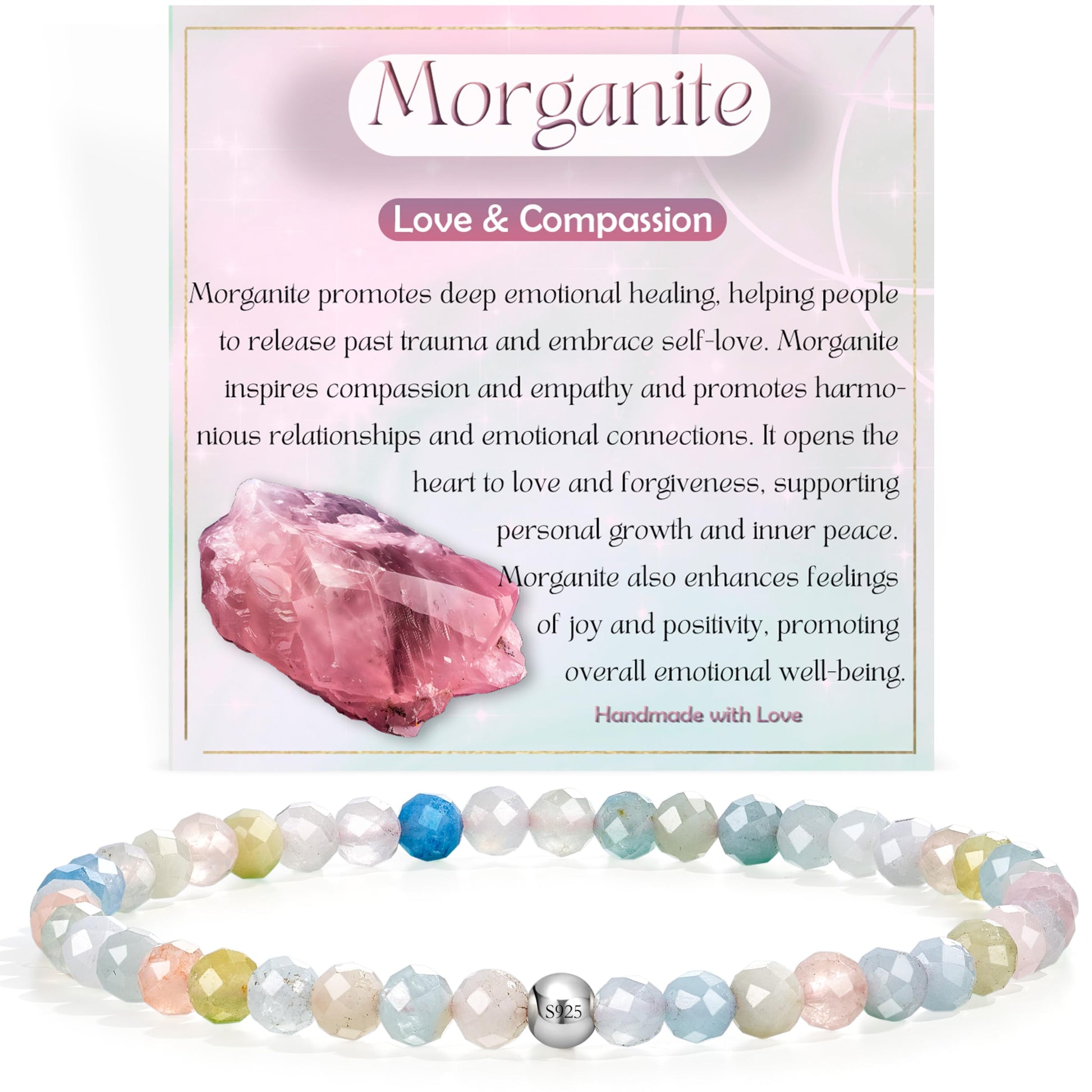Farfume 4mm Edelstein Perlen Armband für Frauen, Kristall Silber 925 Naturstein Schmuck Elastisch Armbänder Damen, Chakra Spirituelle Charms Armbänder Valentinstag-Geschenke