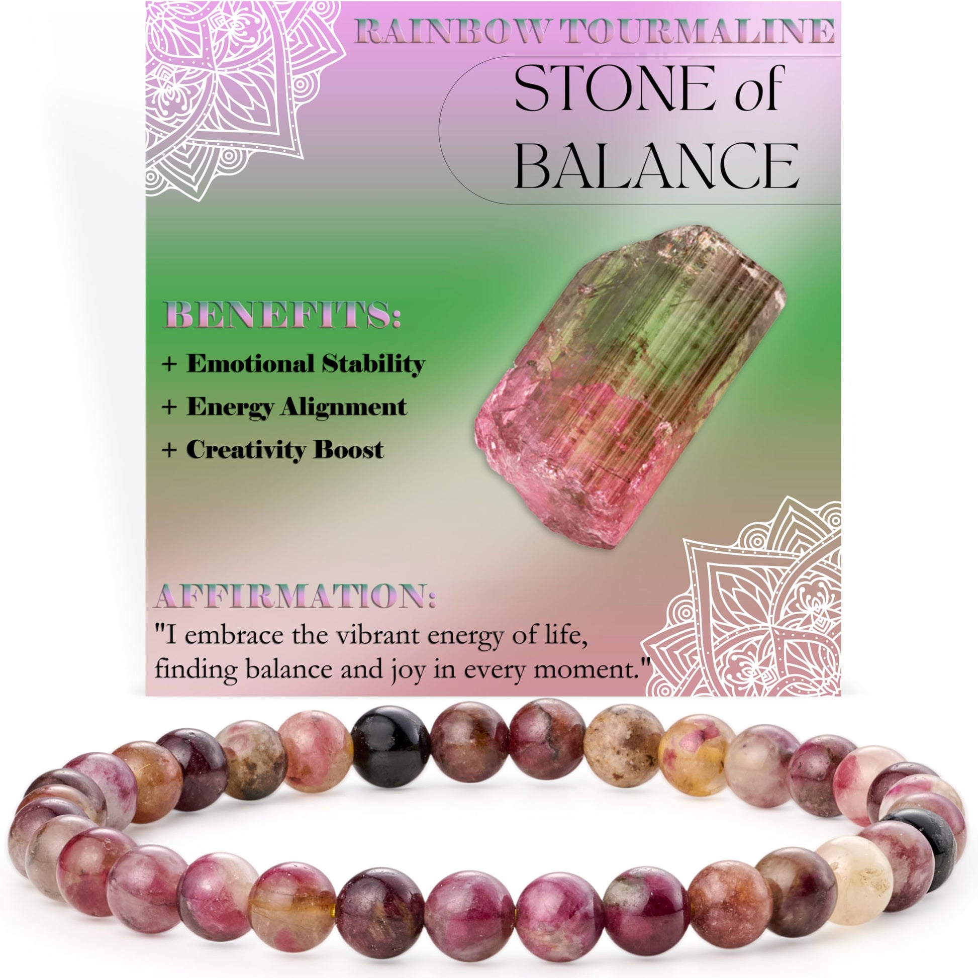 Bivei Pearl Bracelet for Women 6 mm Semi-Precious Stone Stretchy Elastic Jewellery Yoga Gifts