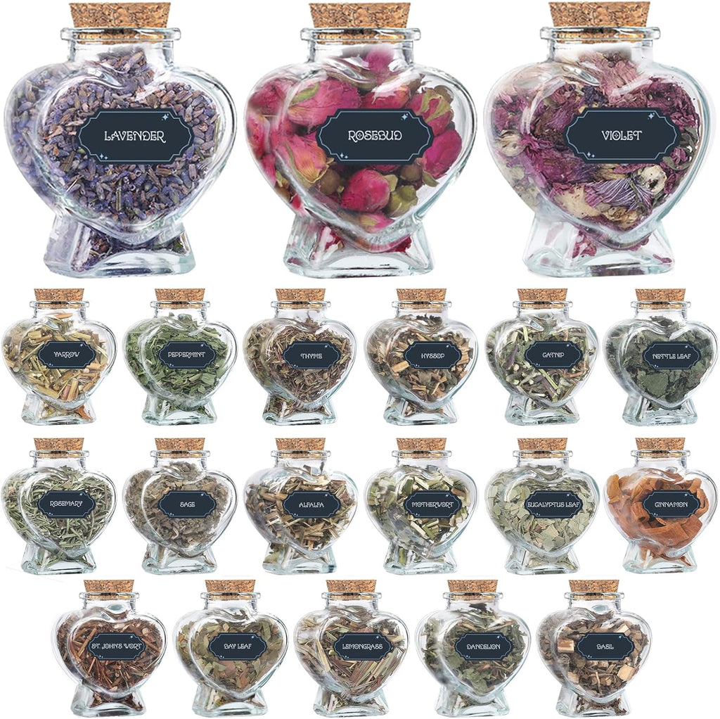 Witchcraft Supplies Herbs Kit - 20 Pcs Dried Herbs and Flowers for Witch Starter - Spell Herbs Jars for Wiccan Altar Supplies, Wicca Pagan Rituals, Magic Healing, Candle and Soap Making
