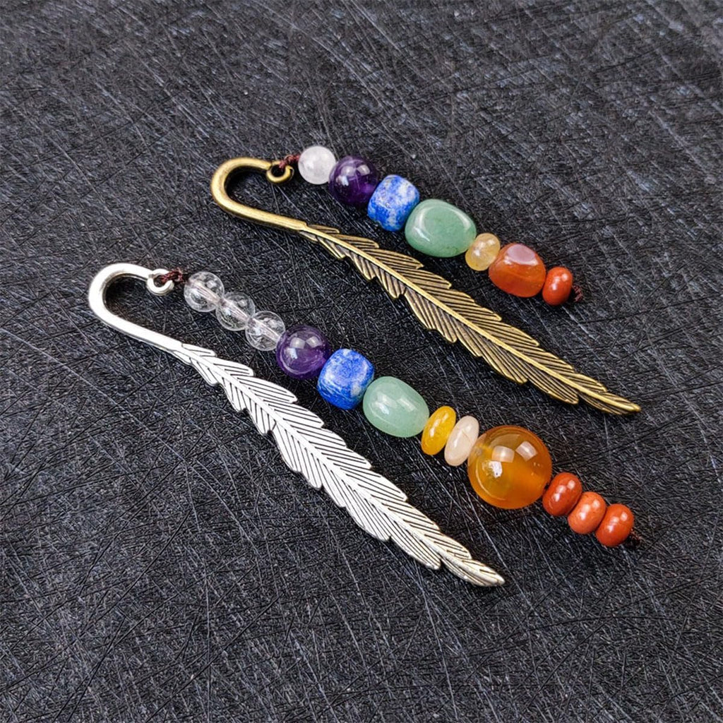 7 Chakra Lesezeichen Goldener Schnatz Bookmark Spirituelles Lesezeichen für Achtsamkeit & Energiebalance - Einzigartiges Geschenk für Bücherliebhaber (Silber)