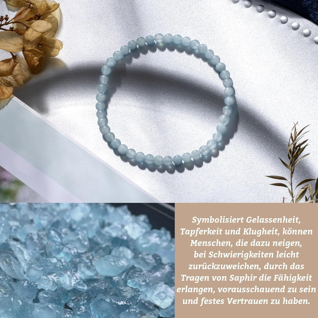 4 mm Stretch Bracelet Made of Real Natural Stone Beads, Healing Stone Bracelet, Yoga Bracelet for Women, Men, Lucky Bracelet, Friendship Bracelet, Replacement Beads Included