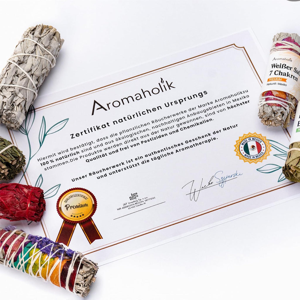 Cedar Incense 10 cm - Cedar Smudge Stick - 100% Natural, Hand-Tied 1 Bundle - Ideal for Meditation, Cleansing & Spiritual Rituals - Aromaholik