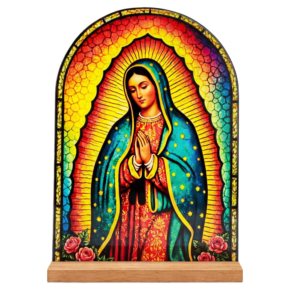 TALPGOD Jesus Stand Catholic Ornament Statue – Sacred Heart of Jesus Statue Acrylic Tabletop Décor for Home Altar & Desk, Christian Gifts for Women & Men