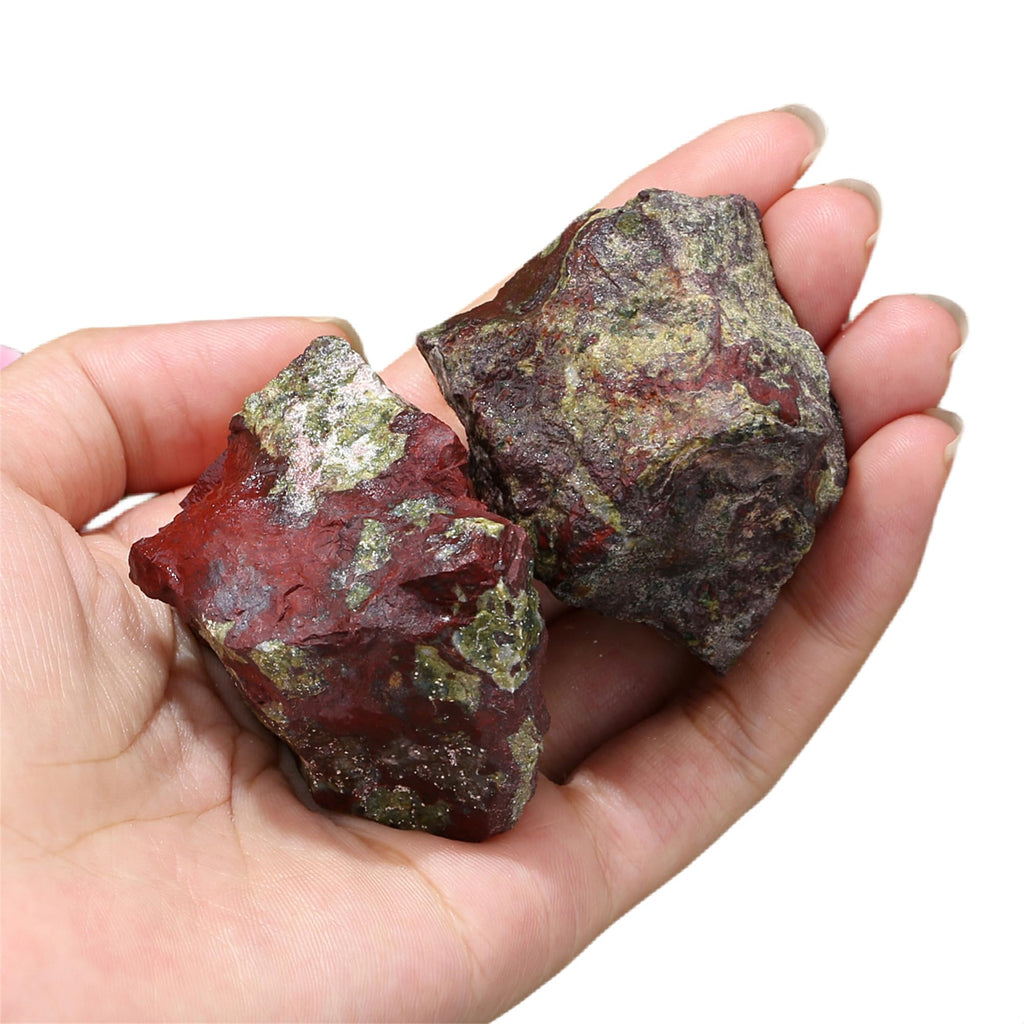 2 Pieces African Bloodstone Large Crystals Rough Stone Set Crystal Spiritual Stones Premium Water Stones Esoteric Gifts 4.5-5.5cm