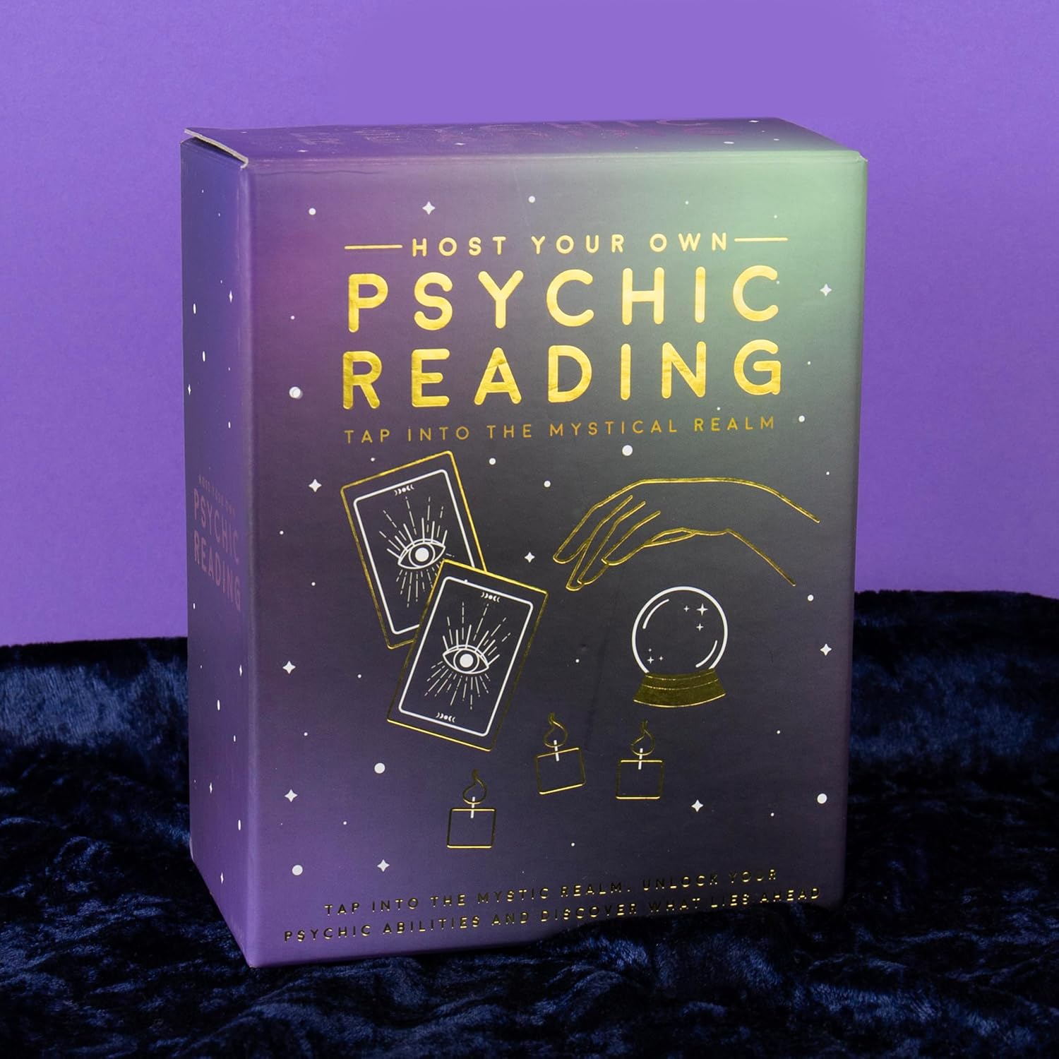 Gift Republic Psychic Reading Kit Host Your Own Divination Crystal Ball Tarot Cards Gift Set, Purple