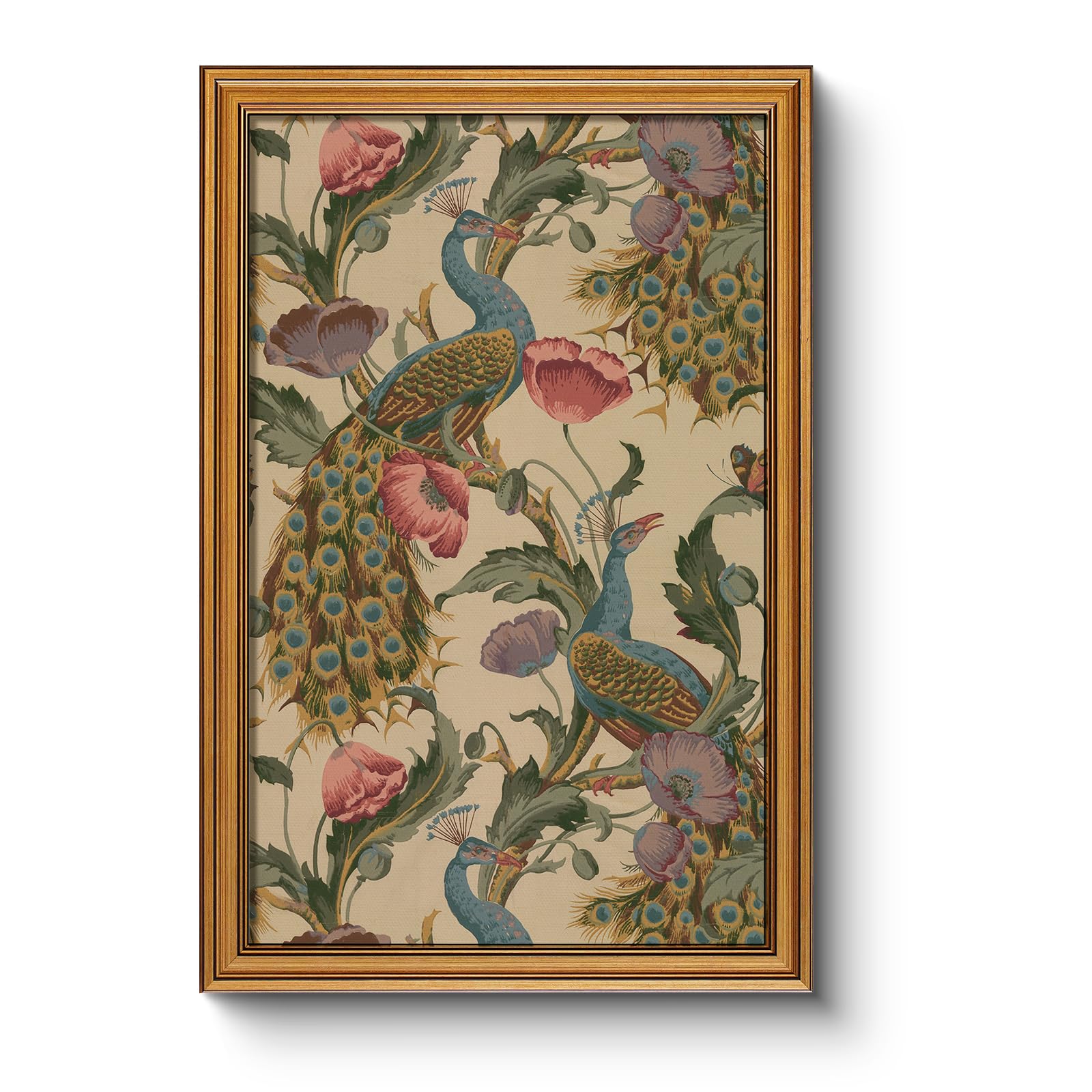 Vintage Sacred Heart of Jesus Christ Canvas Gold Framed Wall Art, 12x16 Inch Religious Oil Painting Artwork, Christian Art Print for Home Living Room Spiritual Spaces Decor