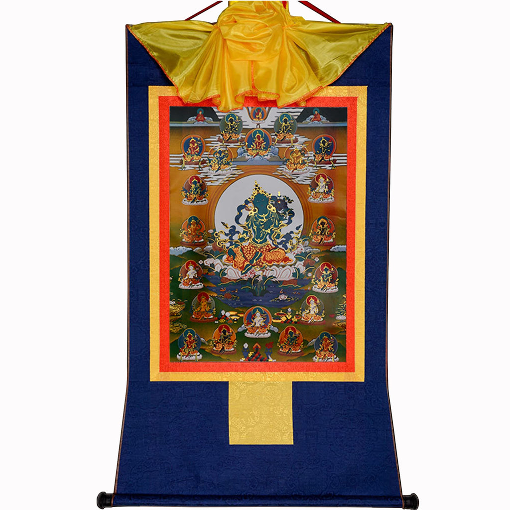 Gandhanra Green Tara Thangka Tibetan Thangka Art - Hot Stamped Buddha Tapestry for Zen Home Decor, Meditation, Spiritual Relaxation, and Peace