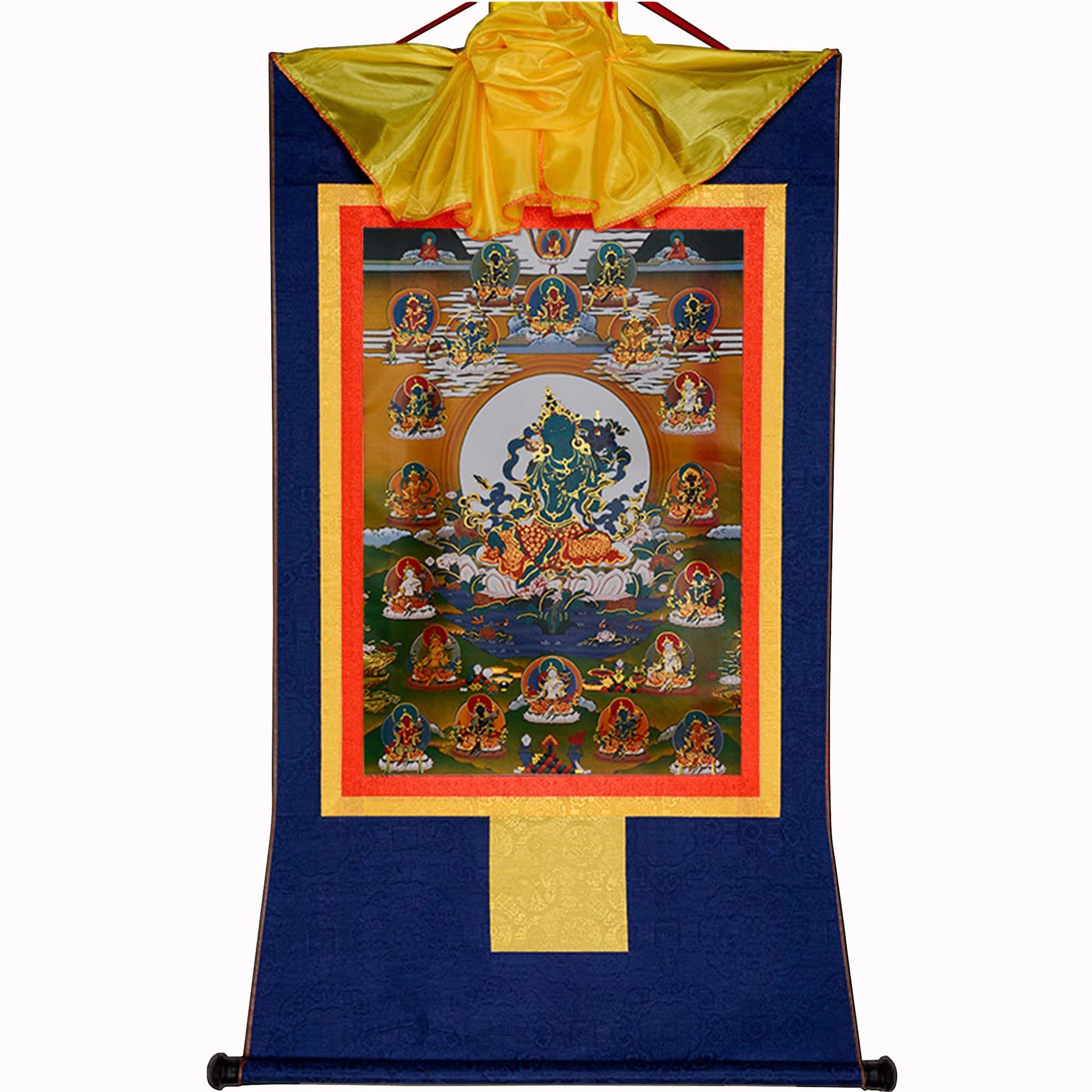Gandhanra Green Tara Thangka Tibetan Thangka Art - Hot Stamped Buddha Tapestry for Zen Home Decor, Meditation, Spiritual Relaxation, and Peace