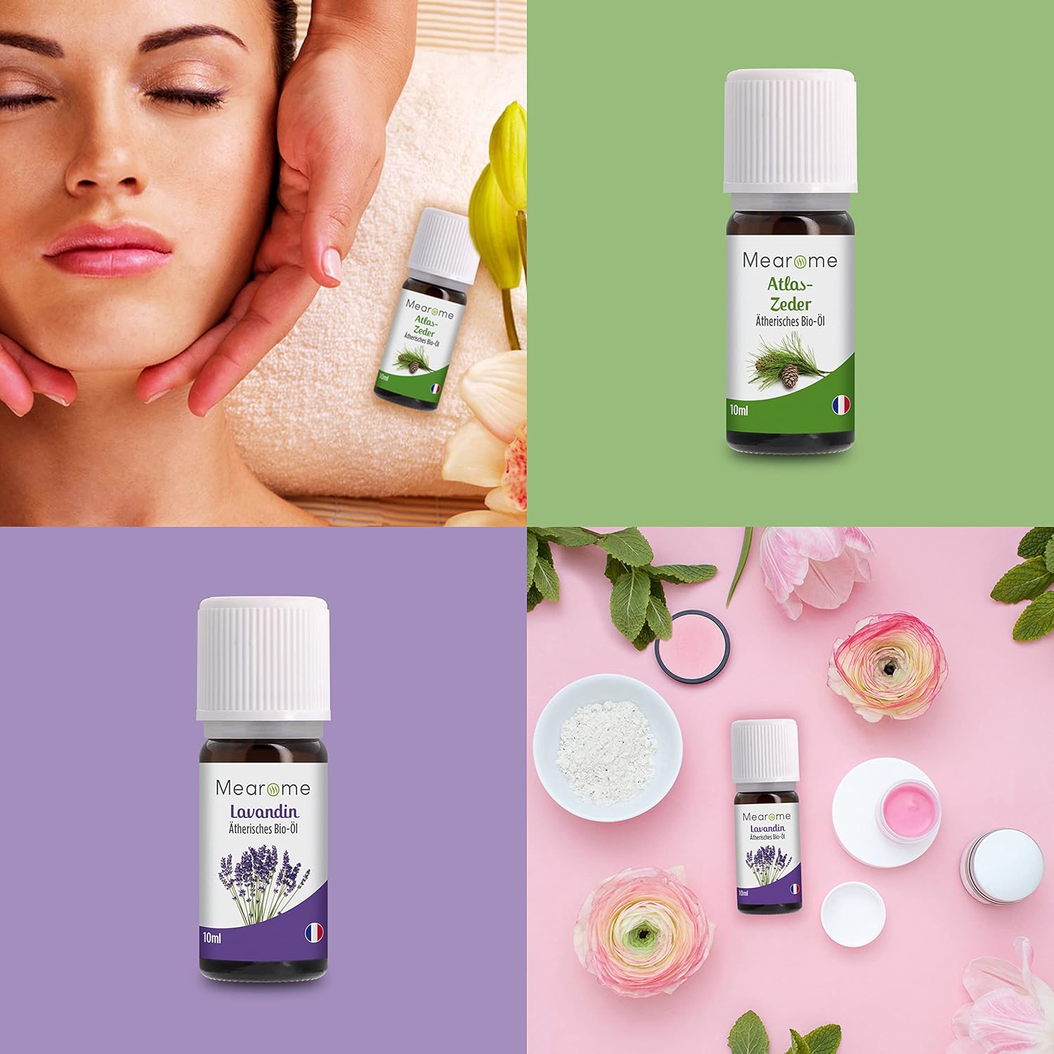 ÄTHERISCHE ÖLE SET BIO-Zertifiziert Duftöl Pur 100% Naturrein, Aroma Diffuser Ravintsara Lavendin Pfefferminzöl Zitrone Eukalyptusöl Süßorangenöl Aromatherapie Geschenk Idee Massageöle Geschenkset