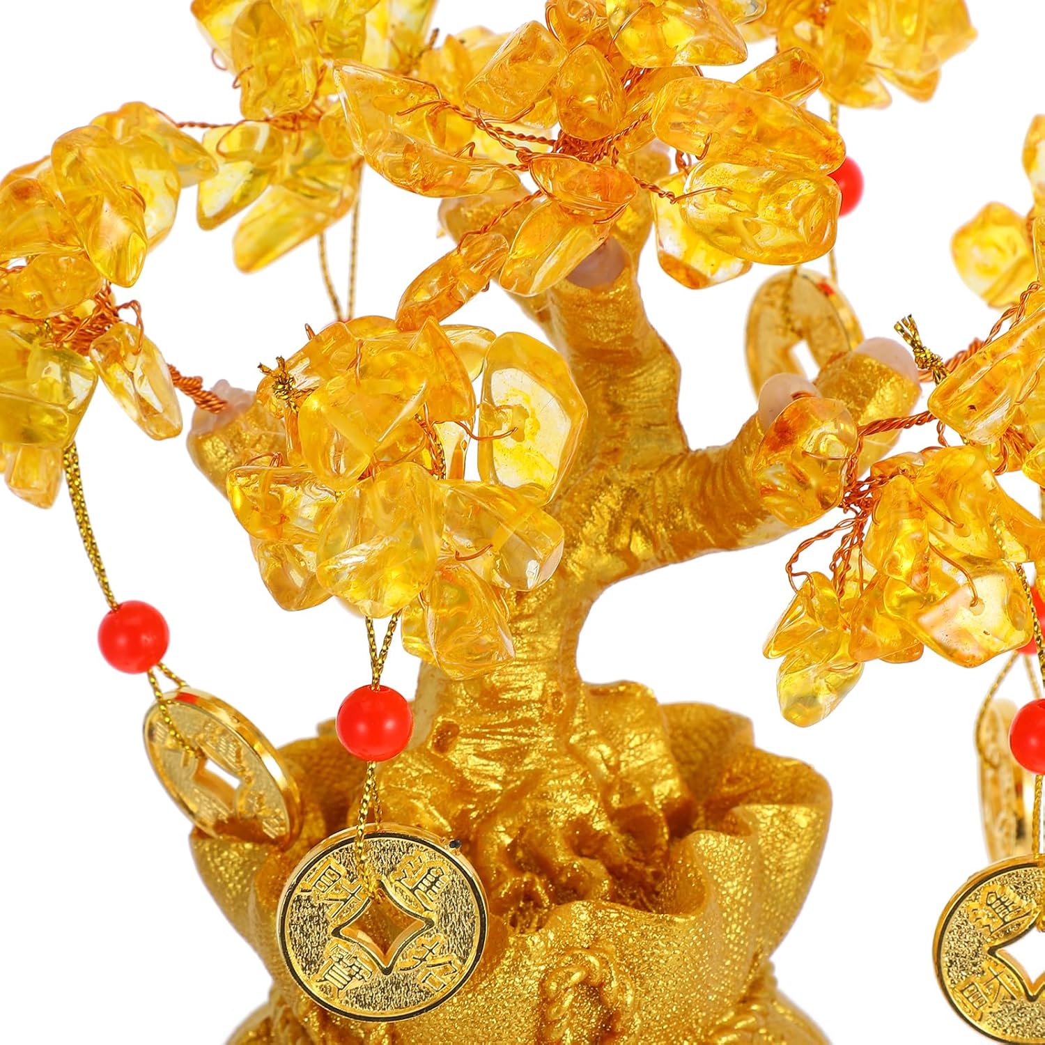 Feng Shui Deko: Geldbaum Feng Shui Geld Baum Feng Shui Bonsai für Glück Geld Glück Ausgleich Citrin Edelstein Baum für DIY Home Office