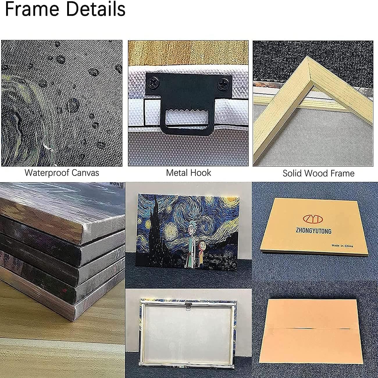 ZHONGYUTONG Chakren Heilkristalle auf Leinwand Kunstdruck Chakra Wanddiagramm Yoga Gemälde Poster Spirituelles Bild für Heimdekoration (Kein Rahmen, 30x45cm)