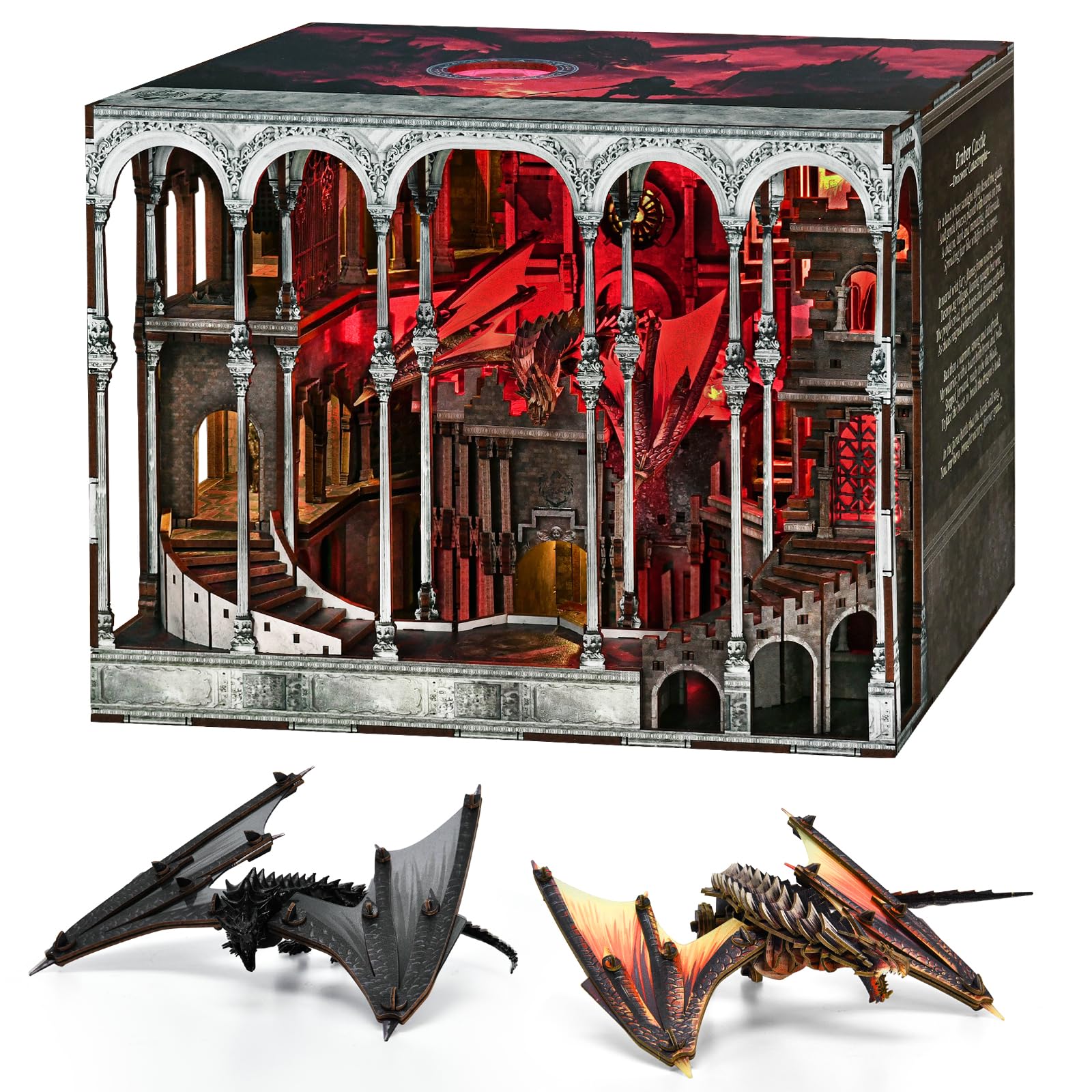 Book Nook Kit, DIY Miniatur Puppenhaus Booknook Kit, 3D Wooden Puzzle Bookend Bookshelf Insert Decor mit LED-Licht und Staubschutzhülle für Jugendliche und Erwachsene (Beyond Library)