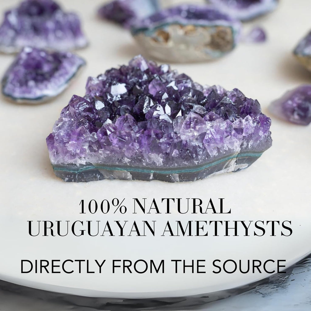 Deep Purple Project Amethyst Druse Stein Echt (250 gramm bis 500), Amethyst Geode Groß, Kristalldruse aus Uruguay