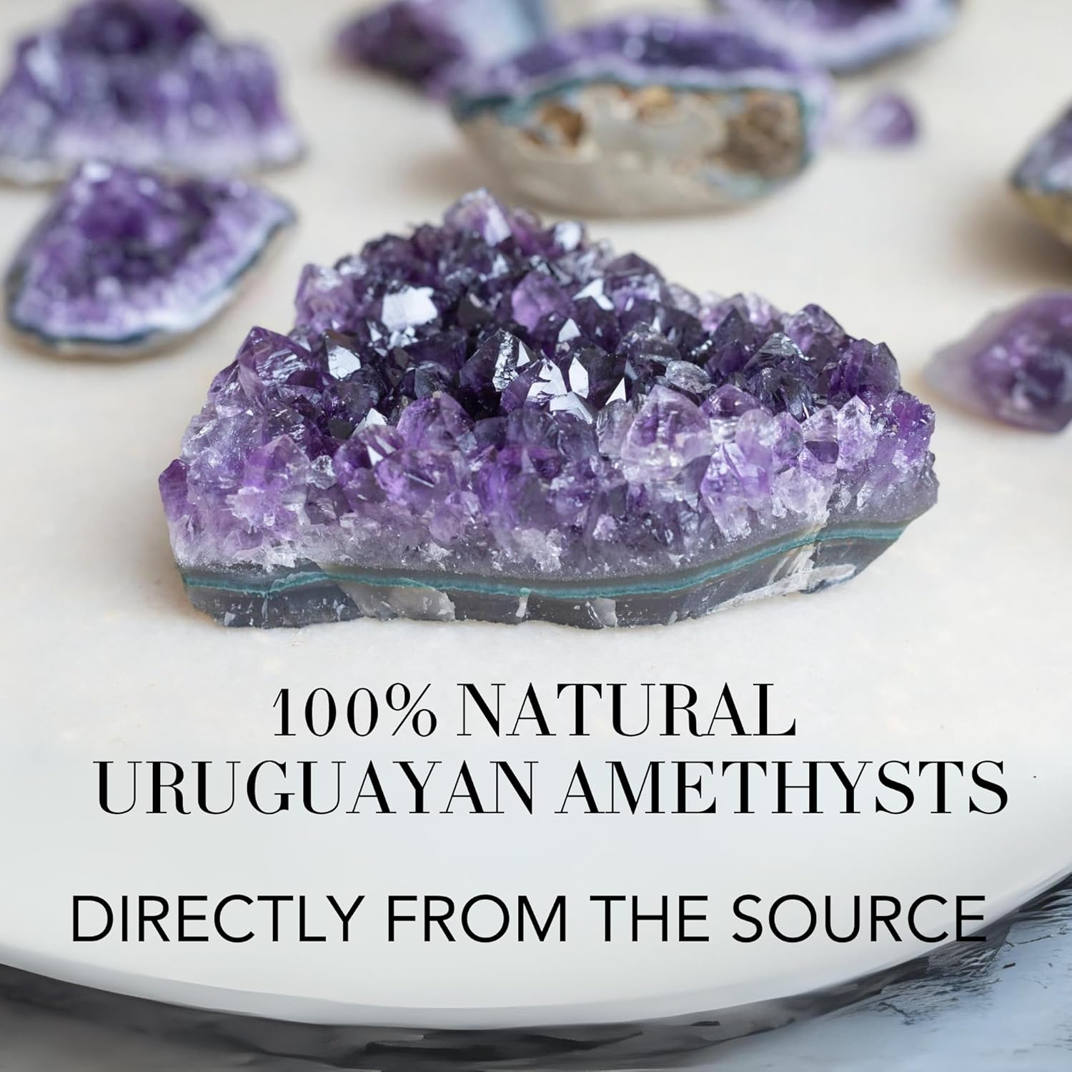 Deep Purple Project Amethyst Druse Stein Echt (250 gramm bis 500), Amethyst Geode Groß, Kristalldruse aus Uruguay