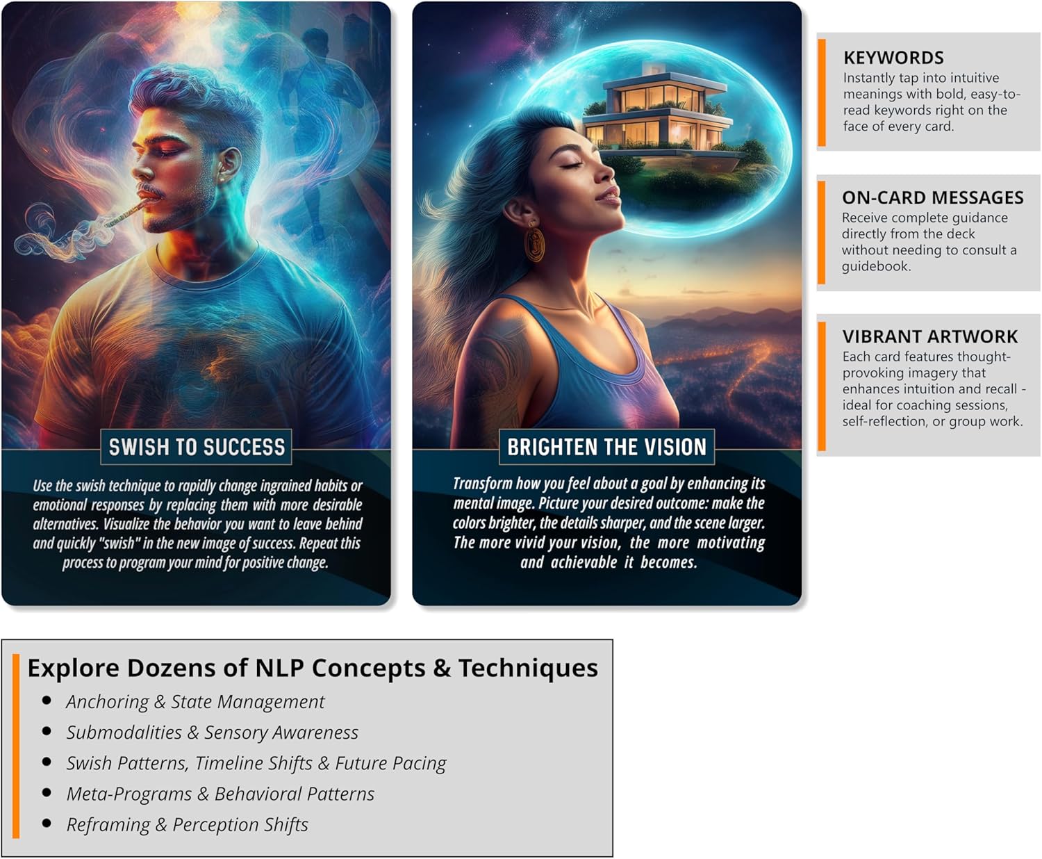 The NLP Oracle: Neurolinguistic Programming Cards for Mastering Your Reality - Deck of 70 Oracle Cards by River Aether - The Essential NLP Toolbox for Beginners to Experienced NLP Practitioners
