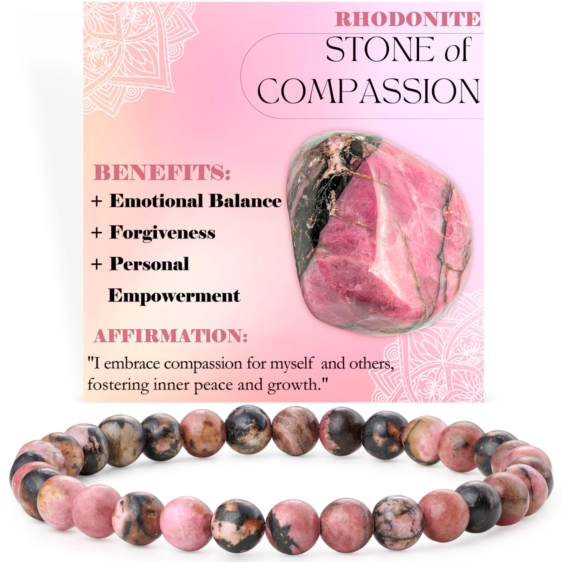 Bivei Pearl Bracelet for Women 6 mm Semi-Precious Stone Stretchy Elastic Jewellery Yoga Gifts