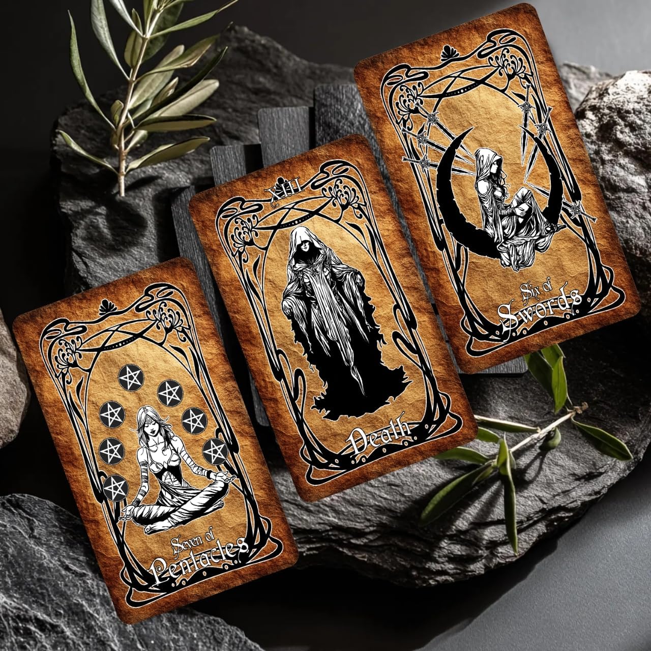 Gothic Tarot Deck, Major and Minor Arcana, Vintage Black and White Art, Tarot Cards with Guidebook, Tarot for Beginners and Experienced Readers, Divination, and Spiritual Divination Tool