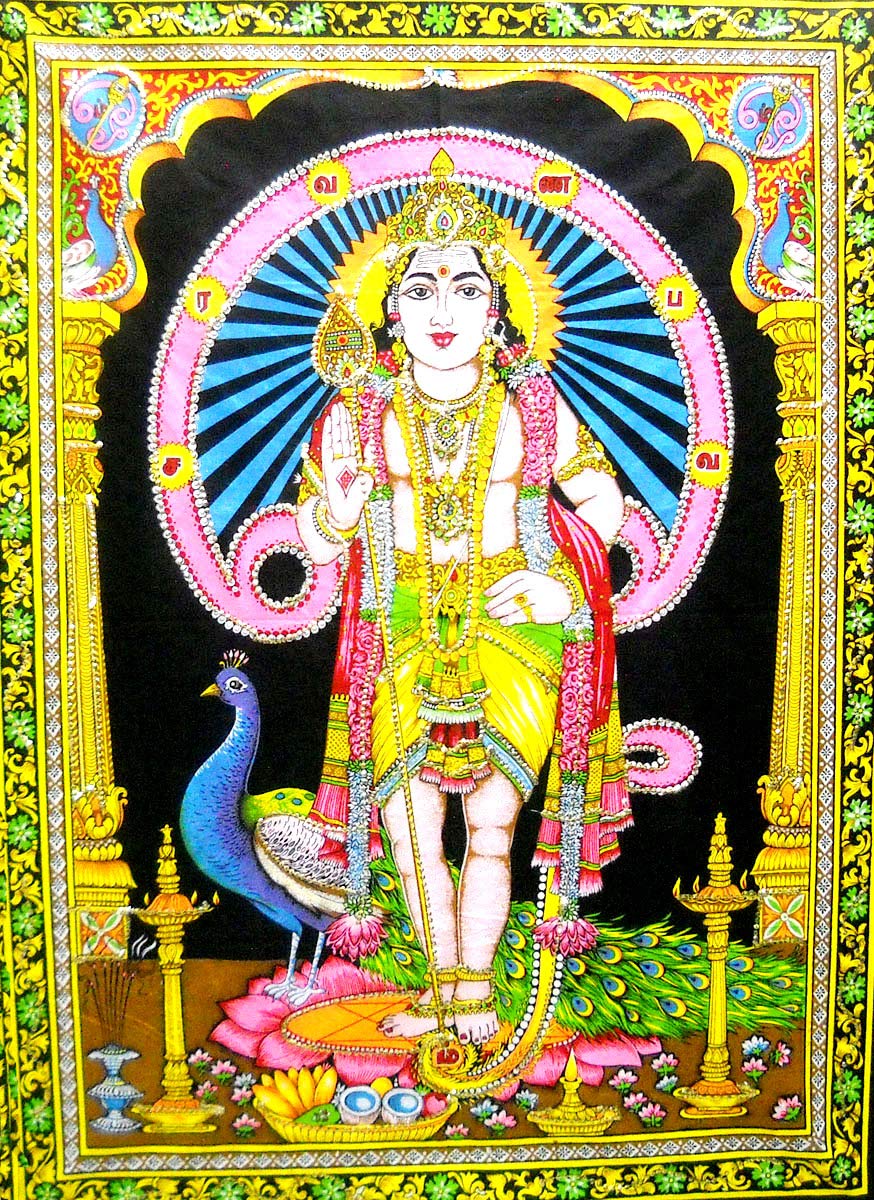 Ram Darbar religious batik Cotton Wall Hanging Painting : Size 43"x30" Inches