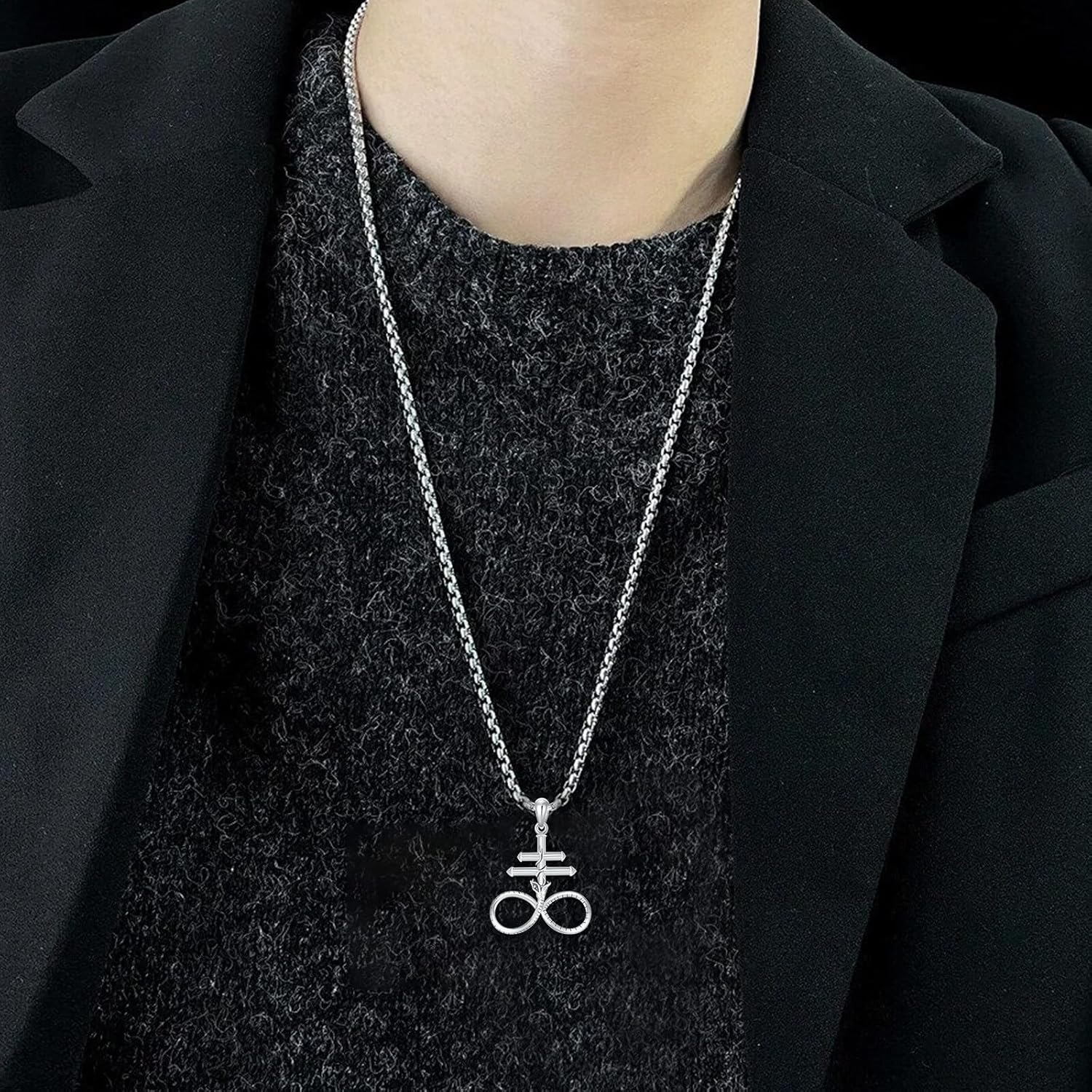 ROMANTICWORK Kreuz Kette 925 Sterling Silber Kreuz Halskette Kreuz Anhänger Christlicher Religiöser Gotischer Kreuz Schmuck Geschenke für Herren Männer Damen