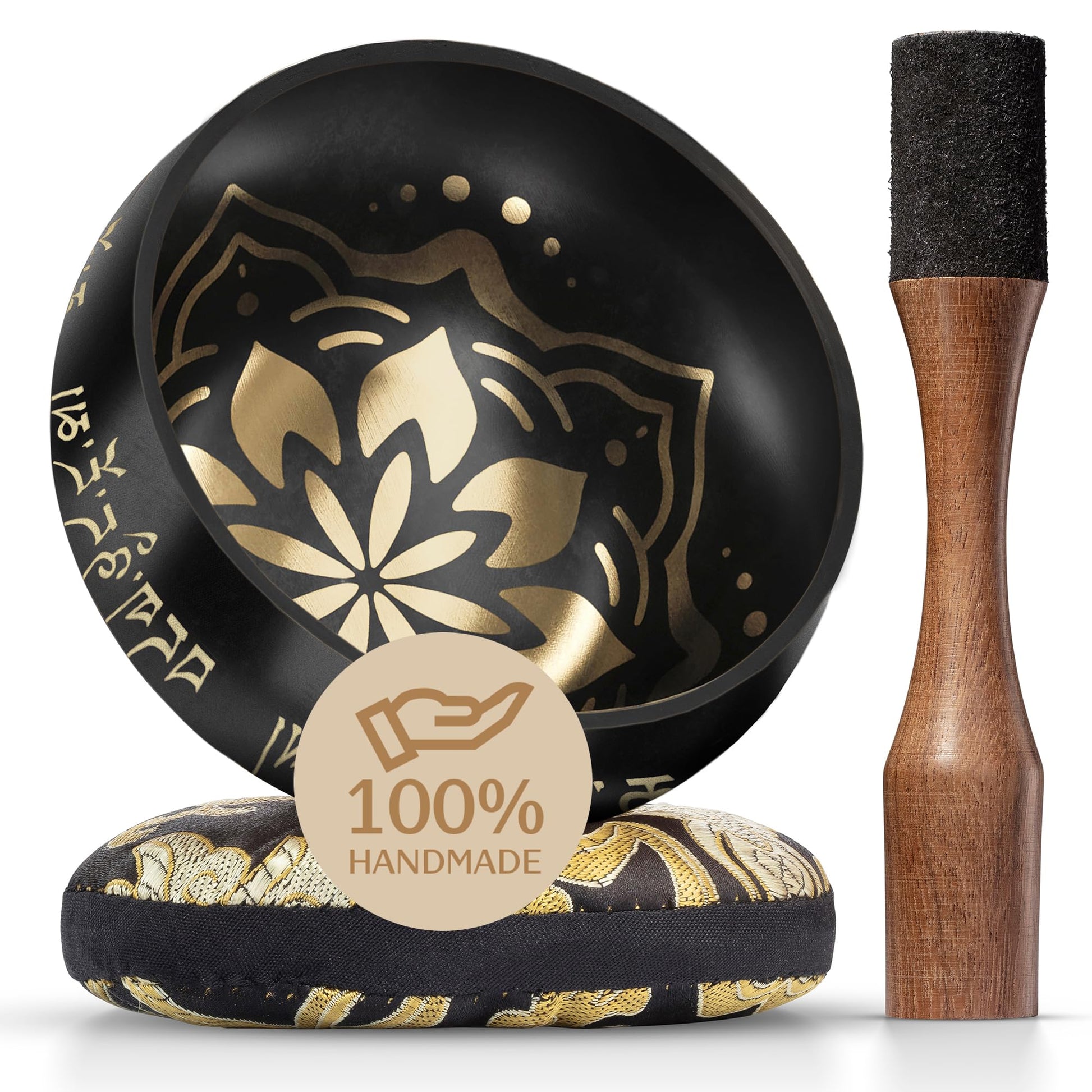 Authentic Tibetan Singing Bowl Set – Sound Bowl & Meditation Bowl with Cushion, Mallet & Guide – Yoga Meditation Kit – Stress Relief Tools – Ancient Himalayan Meditation Tools