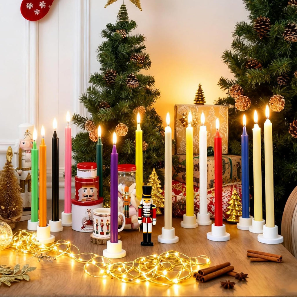 Chanukka Kerzen, 24 Stabkerzen Bunt, kleine stabkerzen, 16 cm hoch, Christbaumkerzen für Weihnachten, Chime, Vigil, Wicca-Altar, Rituale, Gebete, Hochzeit & Partydekoration