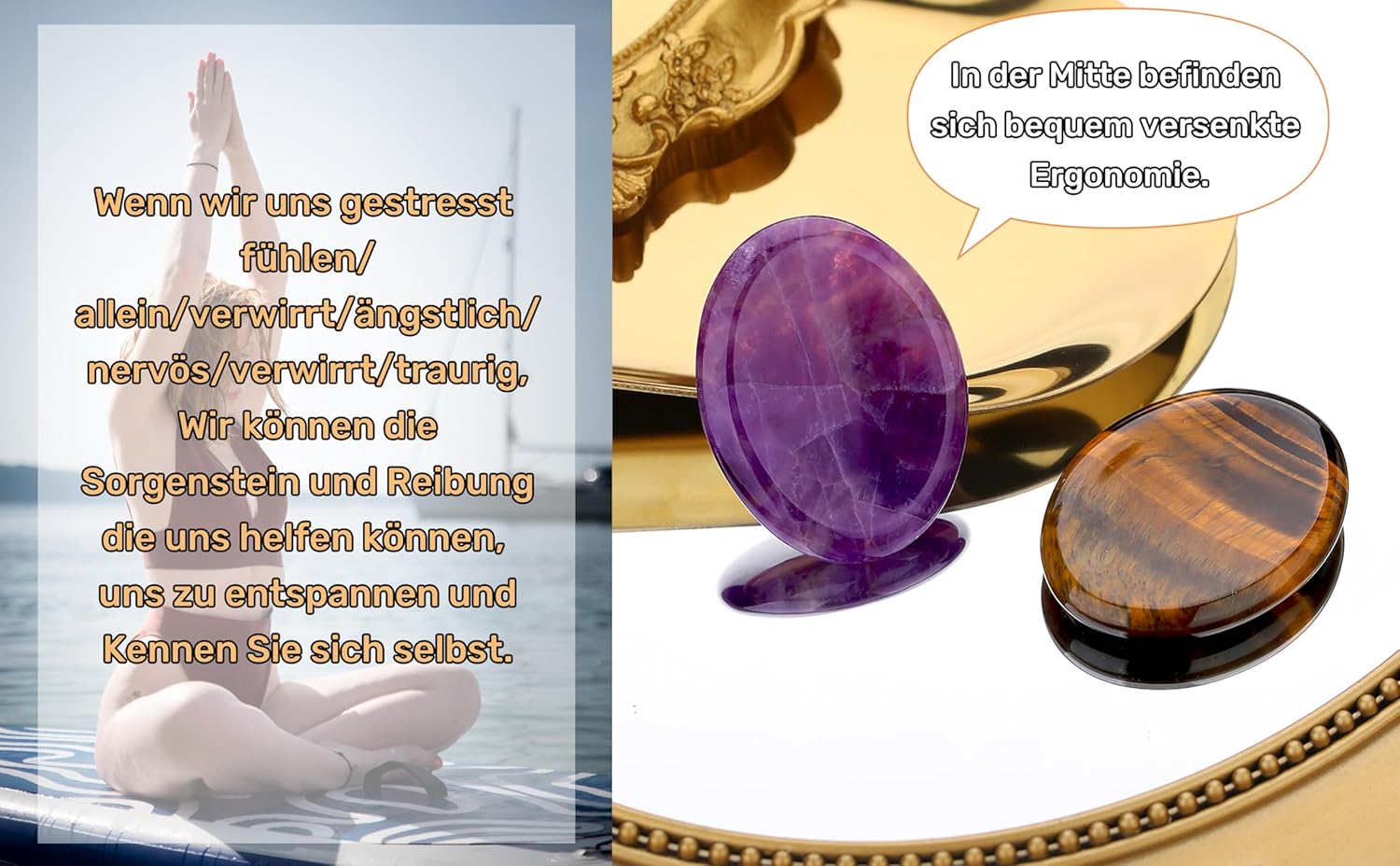QINJIEJIE Green Aventurine Crystals Worry Stone Worry Stone Thumb Precious Stones Oval Crystal Healing Stone Palm Stones Stress Relief Reiki Healing Meditation