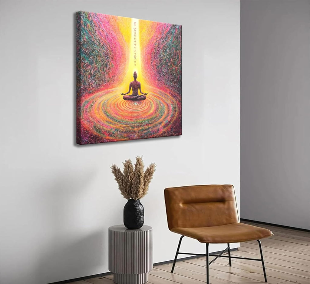 Kyczmys Chakra Chart Canvas Wall Art Zen Reiki Infographic Energy Healing Meditation Paintings Pictures Wall Decor Poster Artwork for Bedroom Yoga Studio Office Spa Home Decoration