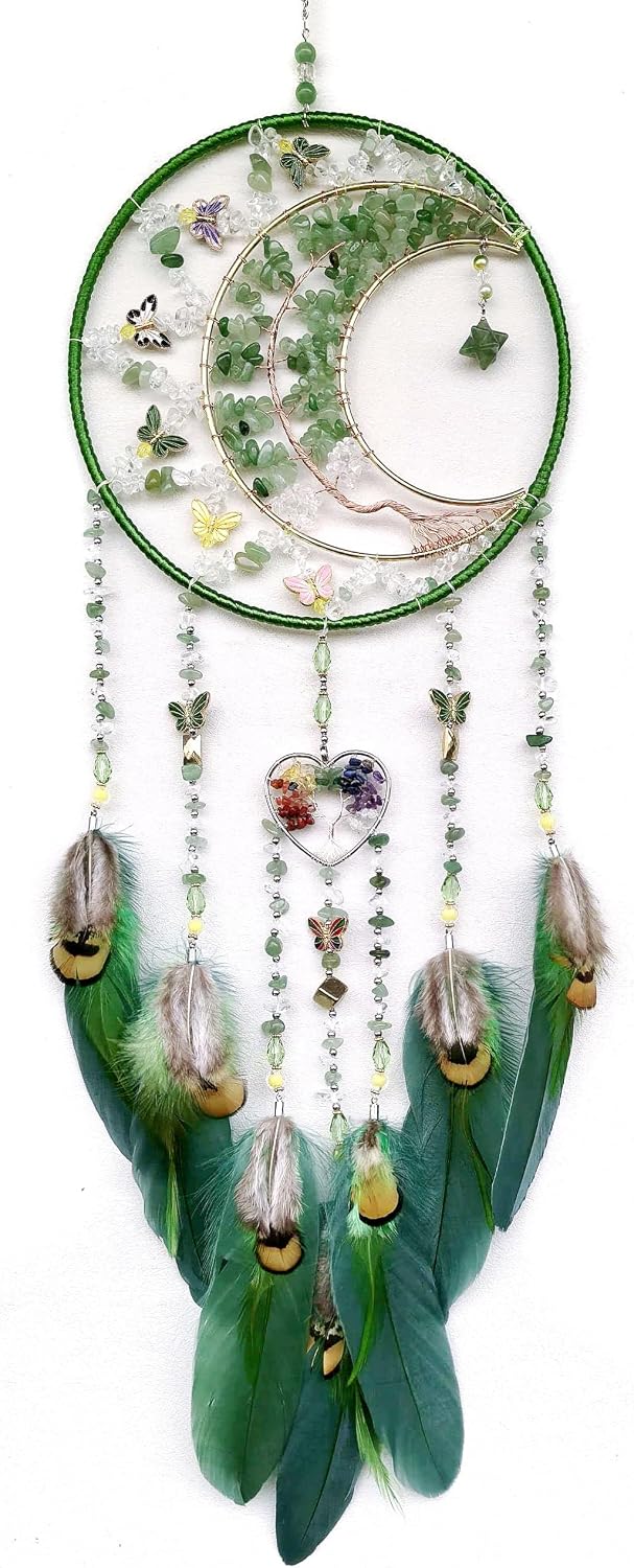 Boho Dream Catchers Moon Crystal Tree of Life Dreamcatcher Wall Decor