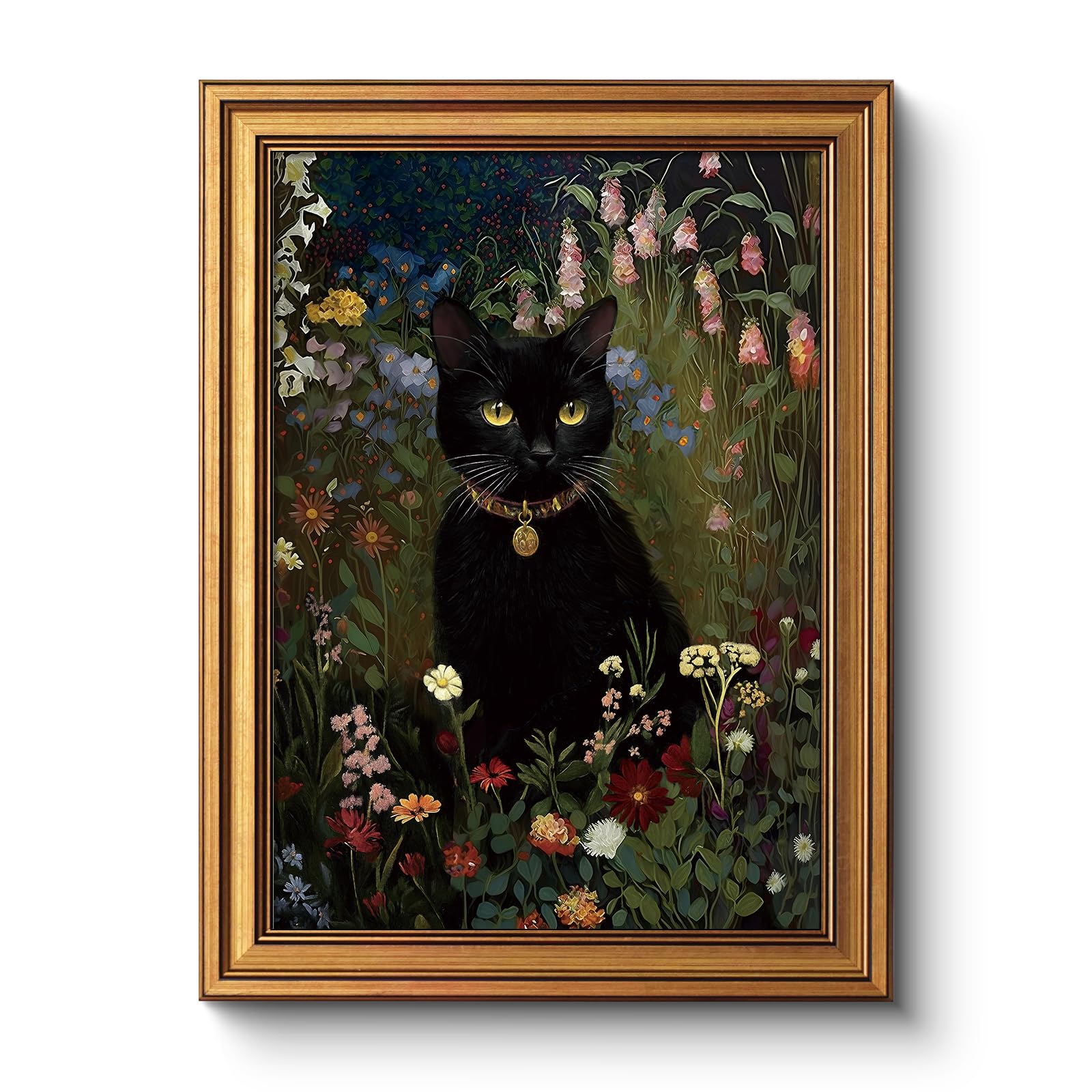 Vintage Sacred Heart of Jesus Christ Canvas Gold Framed Wall Art, 12x16 Inch Religious Oil Painting Artwork, Christian Art Print for Home Living Room Spiritual Spaces Decor