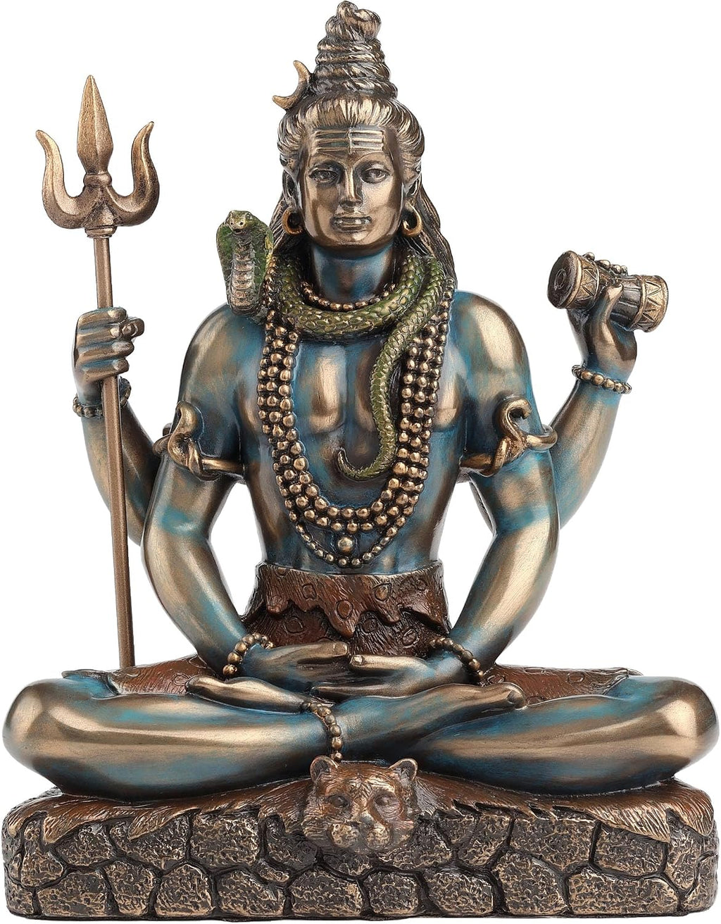 Veronese Design Lord Shiva Statue 6.25 Inch - Hindu God Meditation Figurine in Lotus Pose - Cold Cast Bronze Finish Resin Sculpture - Spiritual Home Decor & Religious Gift for Collectors