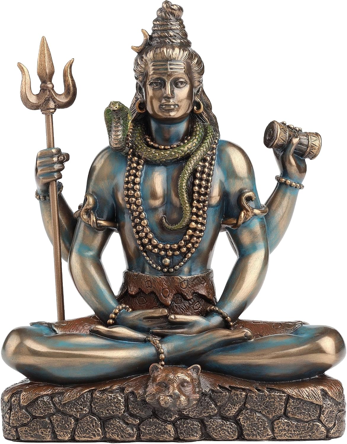 Veronese Design Lord Shiva Statue 6.25 Inch - Hindu God Meditation Figurine in Lotus Pose - Cold Cast Bronze Finish Resin Sculpture - Spiritual Home Decor & Religious Gift for Collectors