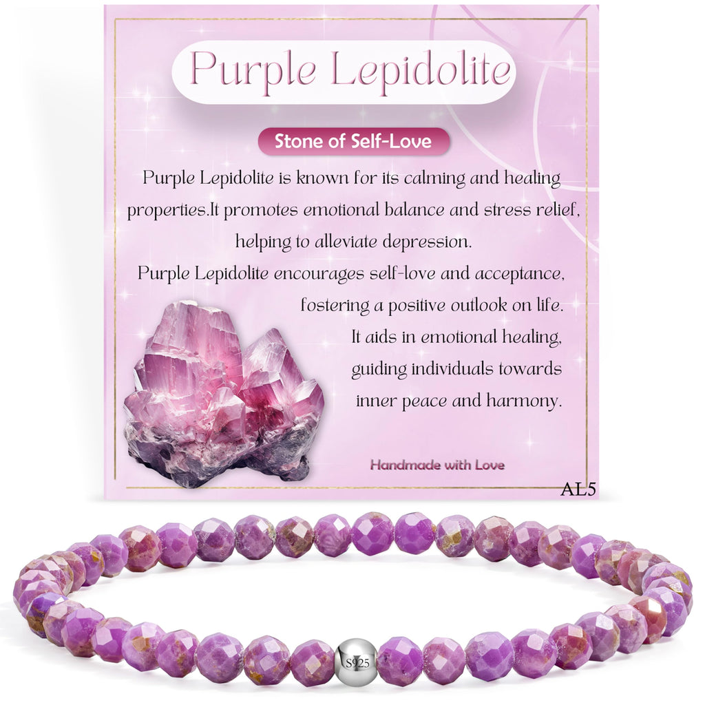 Gemstone Beads Bracelet for Women, 4 mm Crystal Silver 925 Natural Stone Jewellery Elastic Bracelets Women, Chakra Spiritual Charms Bracelets Gifts