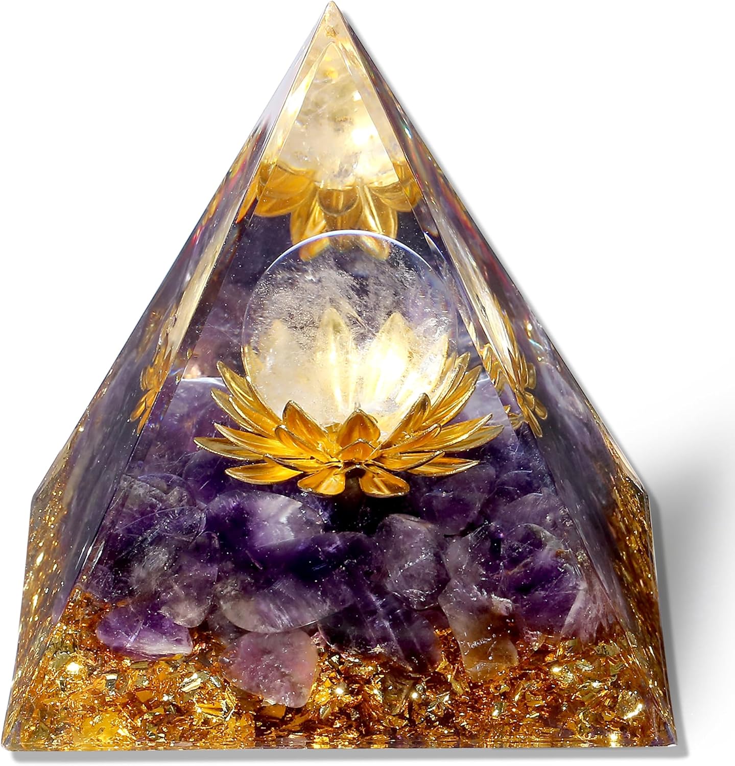 Orgonit Pyramide Amethyst Edelsteine Lotus Pyramiden Positive Energie Kristalle Heilsteine Bringt Glück Pyramide Weihnachten Spirituelle Geschenke Weihnachtsgeschenk
